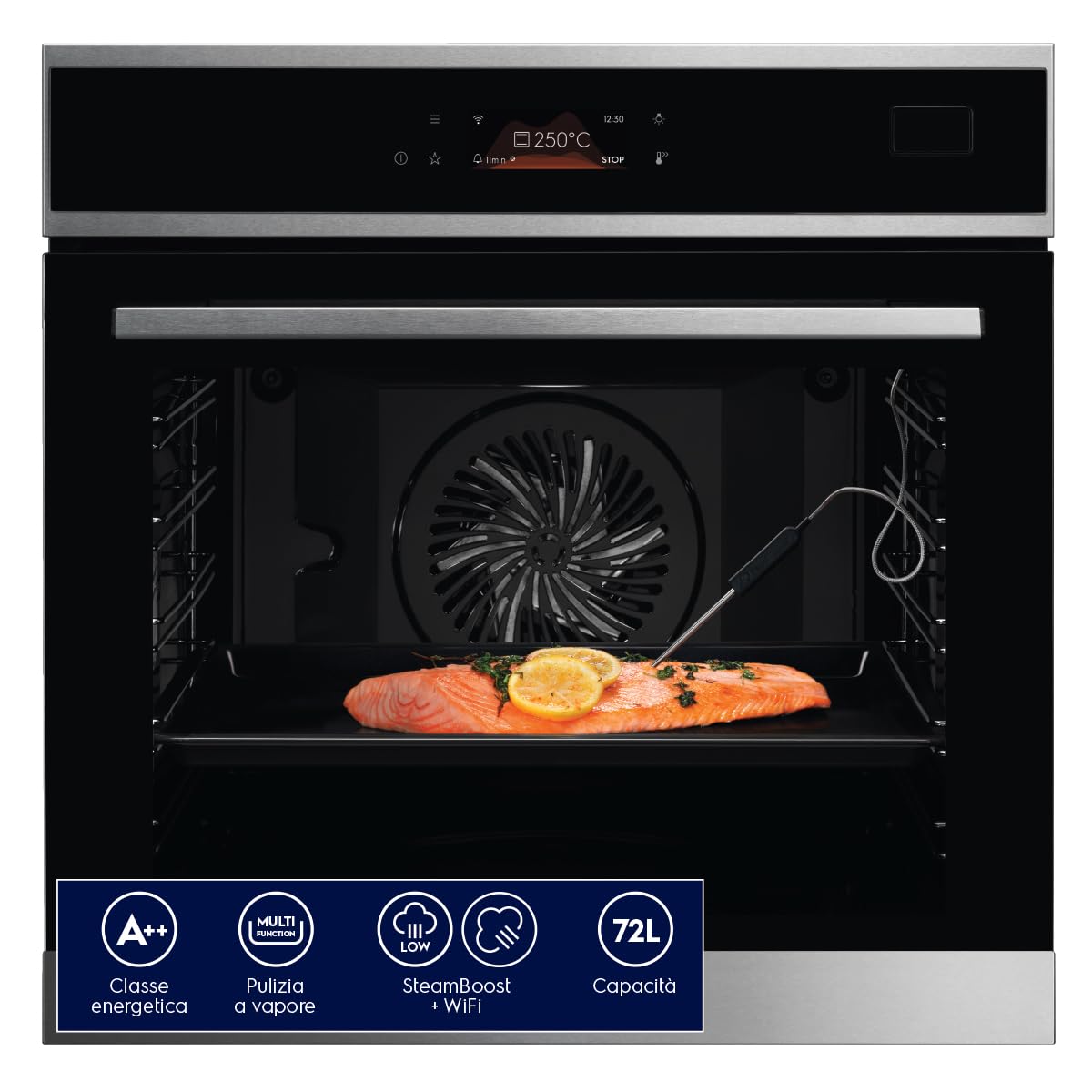 Electrolux Serie 800 EOB8S09WX forno a vapore nero 72L