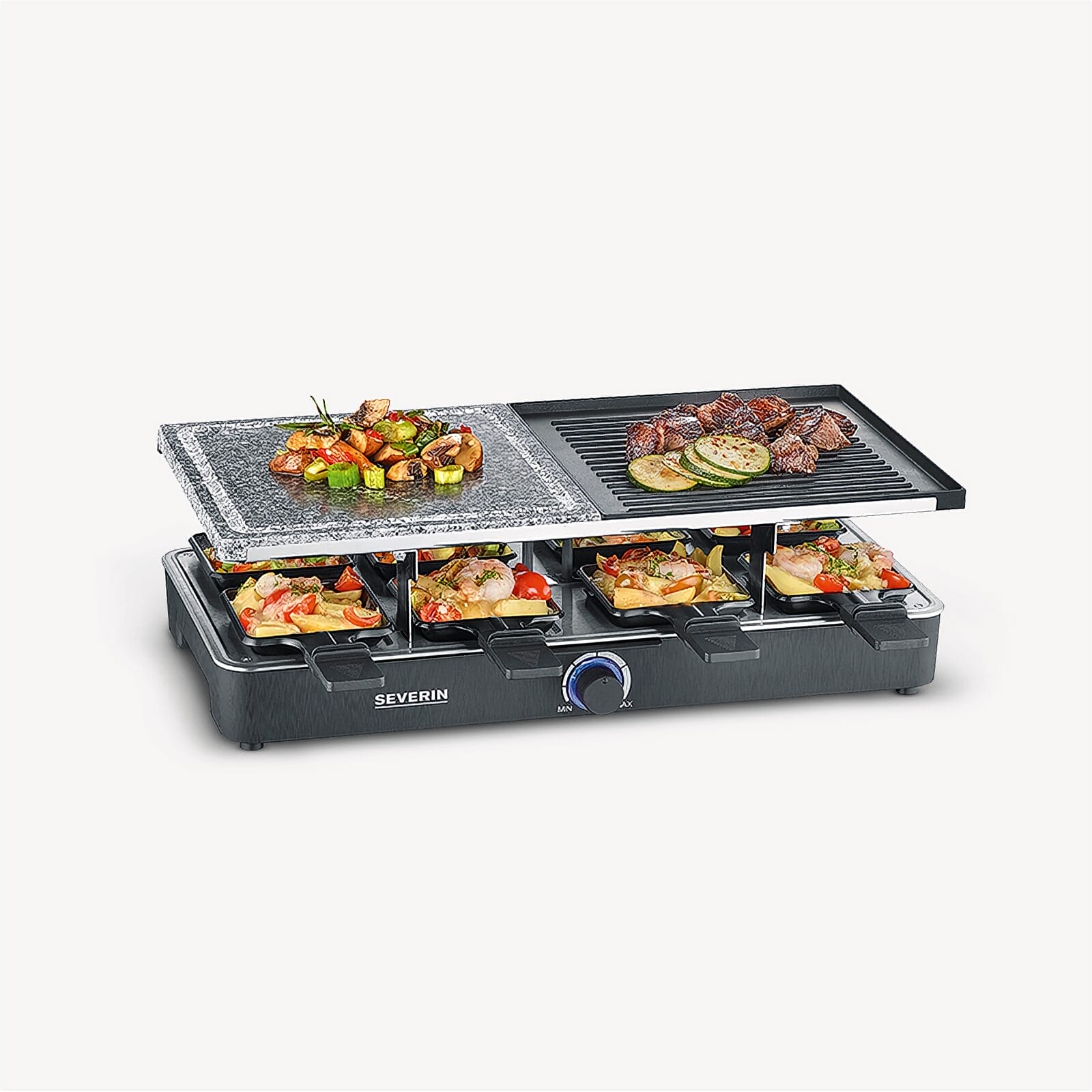 SEVO Raclette Grill Pietra Naturale 8 Padellini