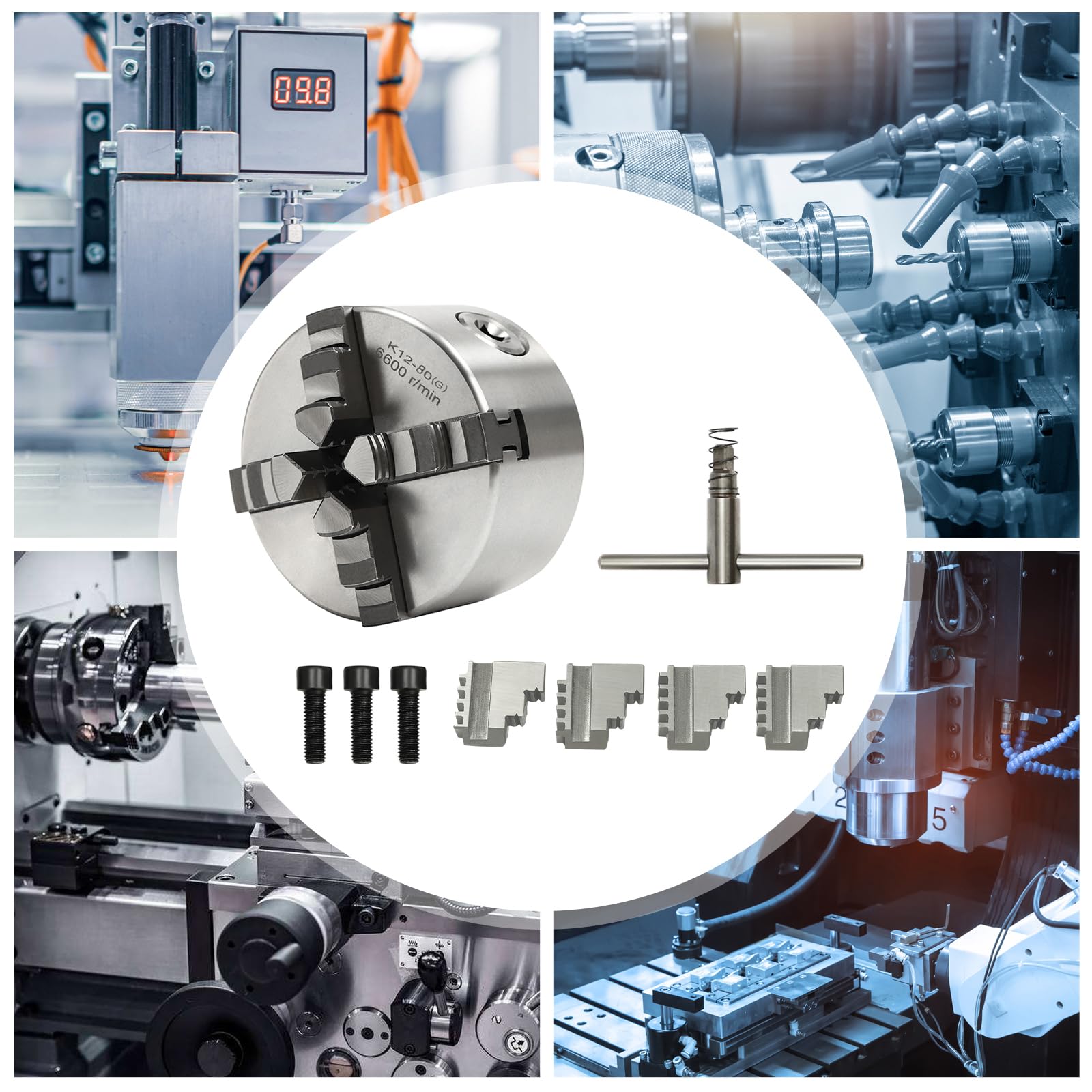 TiryyDrela Mandrino Tornio 80 mm 4 Morse 2-63 mm