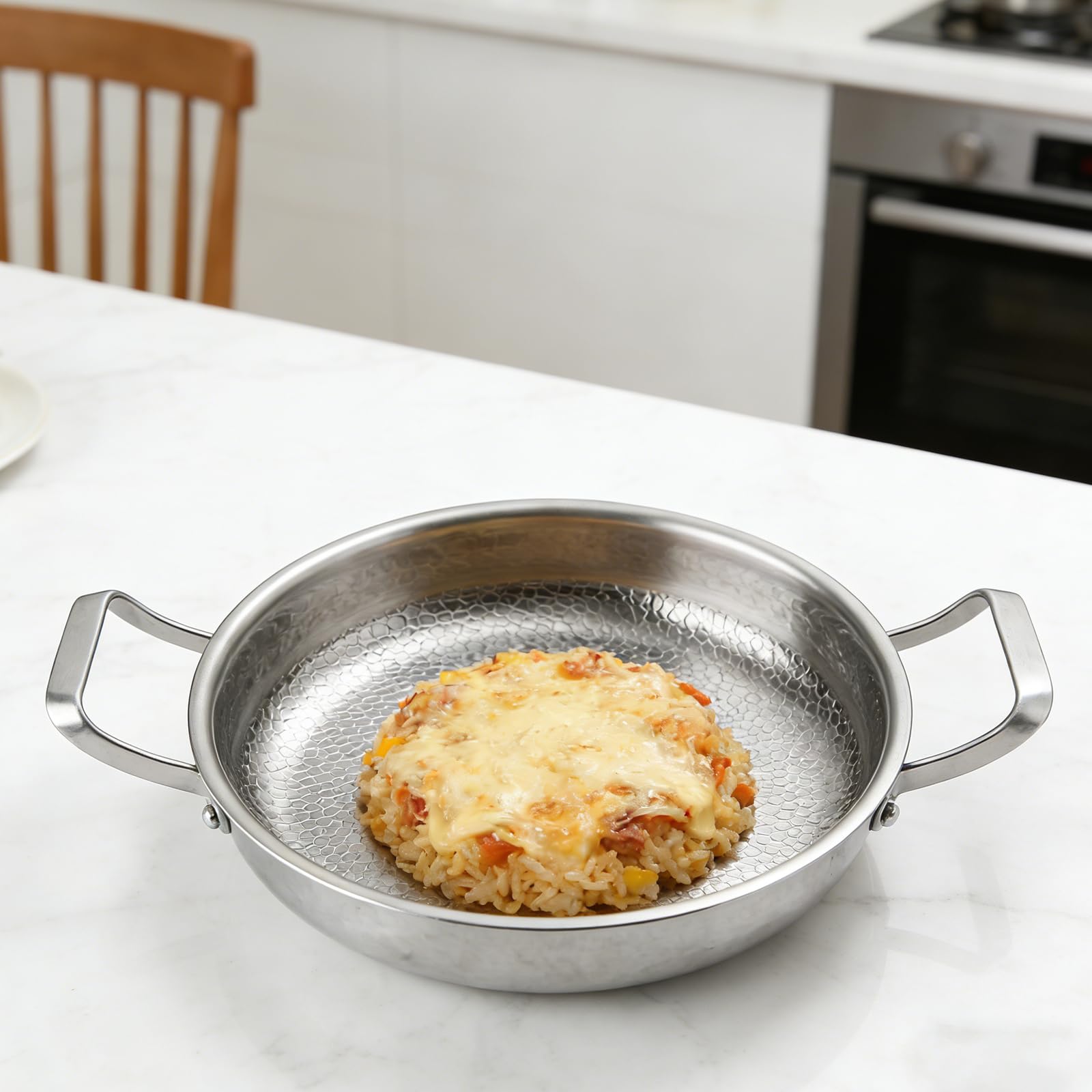 TiryyDrela padella acciaio inox 26 cm con coperchio vetro