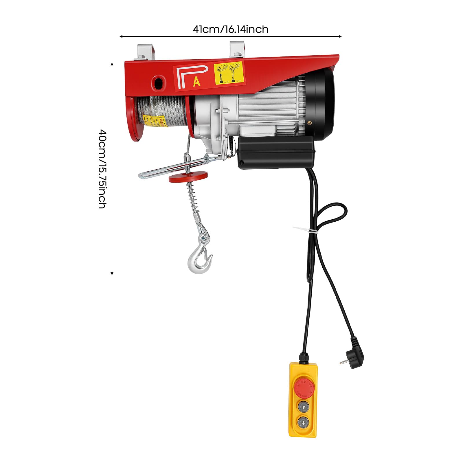 TiryyDrela Paranco Elettrico 800 kg 10 m 1450W con Telecomando