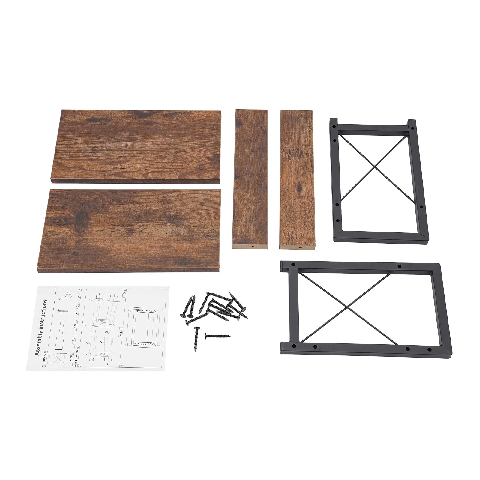 TiryyDrela Scaffale Cucina 2 Ripiani Portaspezie Marrone Vintage 30 kg