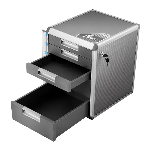 TiryyDrela Cassettiera Scrivania 5 Cassetti con Chiave Grigia