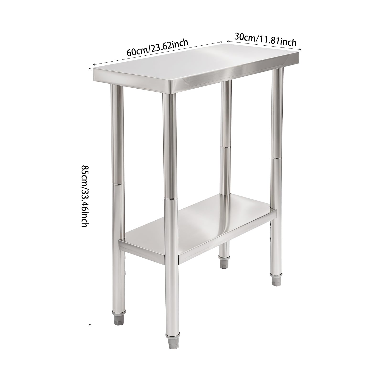 TiryyDrela tavolo lavoro cucina inox 60x30x85 cm 300 kg