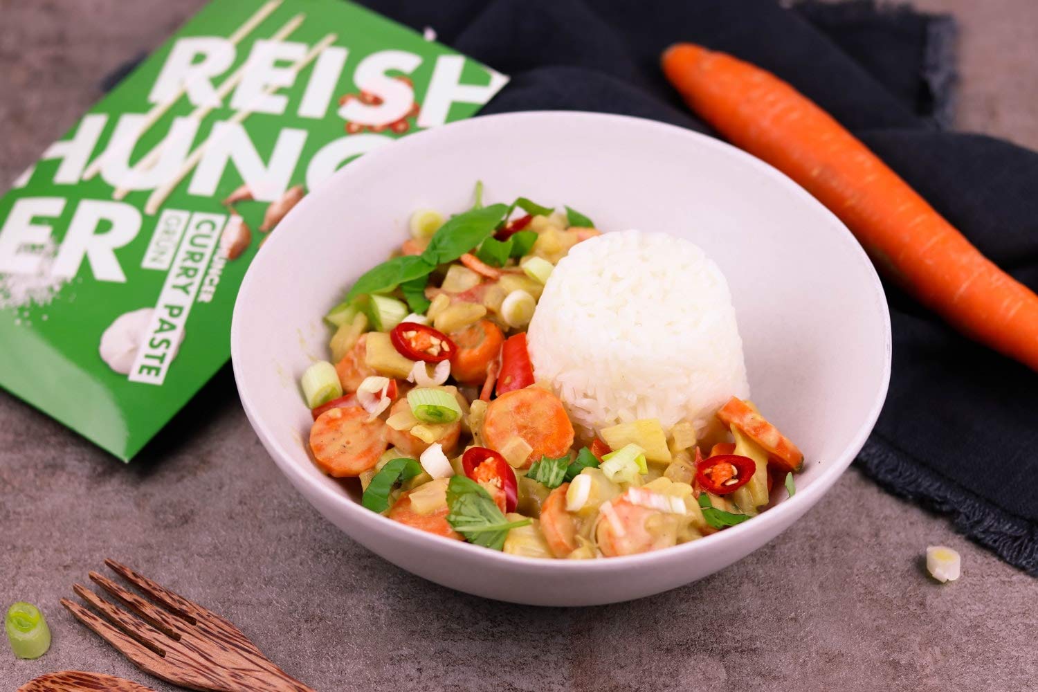 Reishunger pasta curry thai set 5x50 g vegano senza glutine