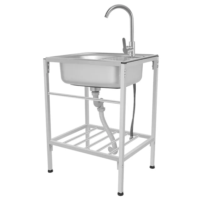TiryyDrela Lavello Cucina Piedi Inox 60x45x75cm 1 Vasca