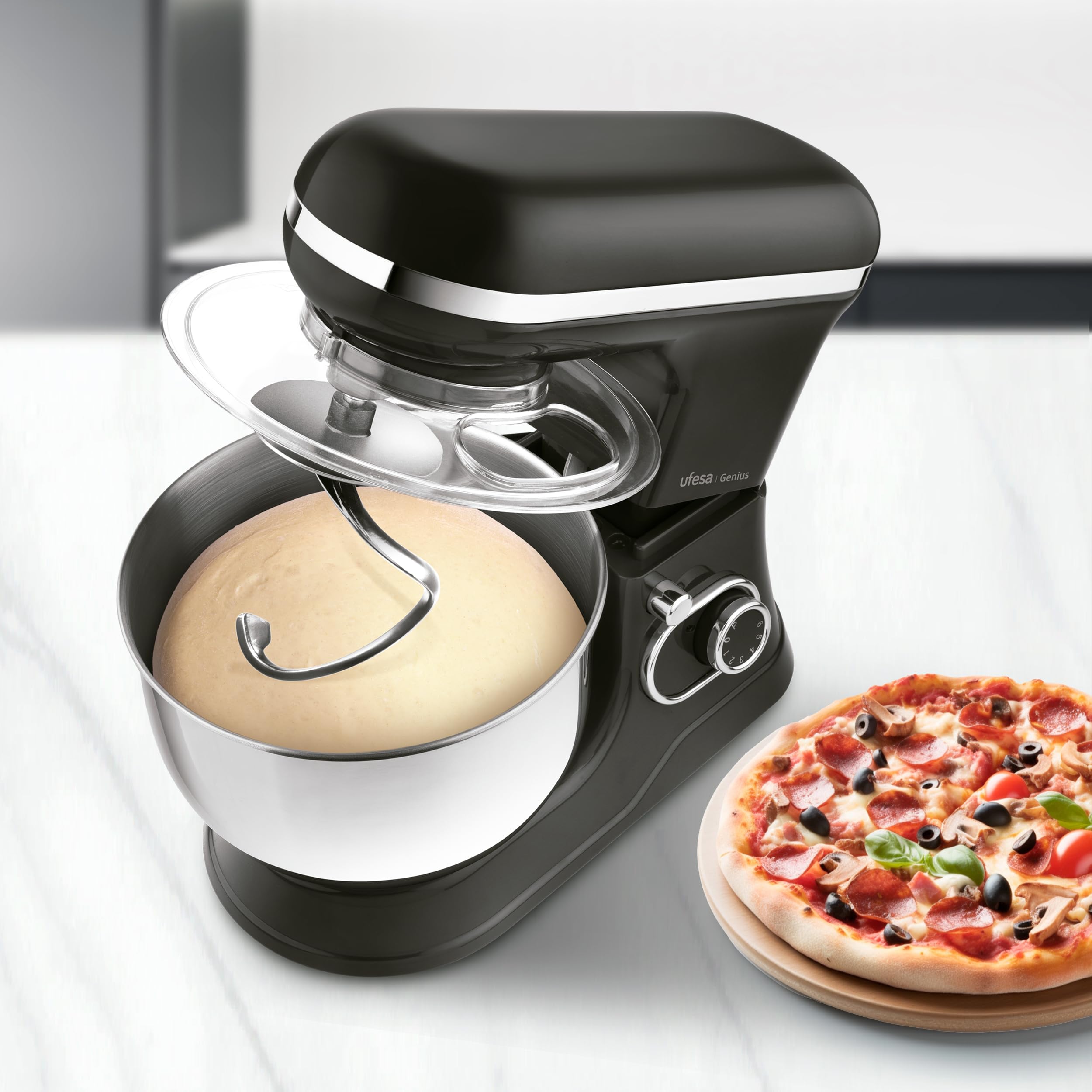 Ufesa Genius 1200W planetaria 5L nero inox 6 velocità