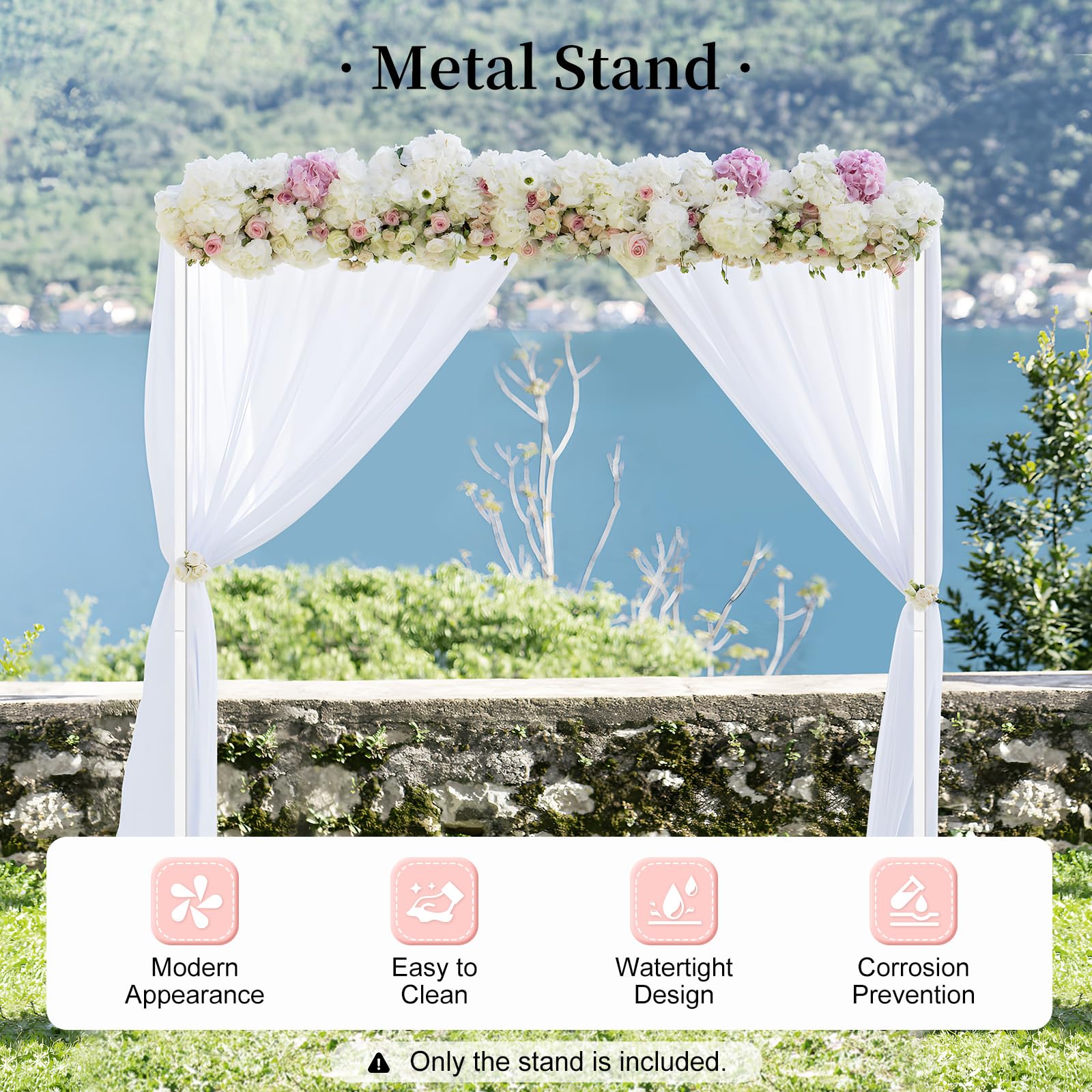 TiryyDrela Arco matrimonio bianco 2x2m ferro zincato