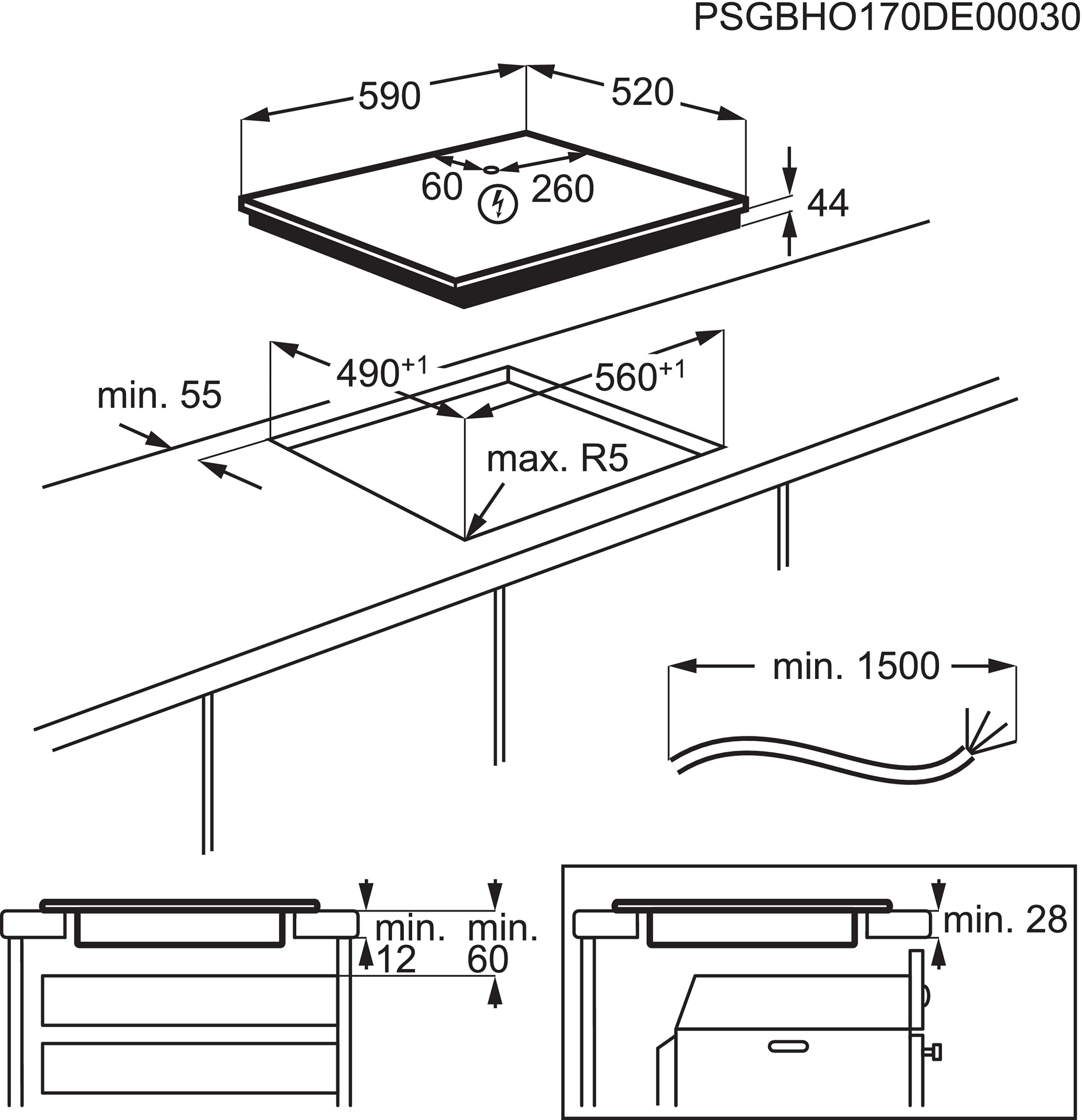 Electrolux Serie 700 EIS62449C piano cottura induzione 60 cm 4 fuochi