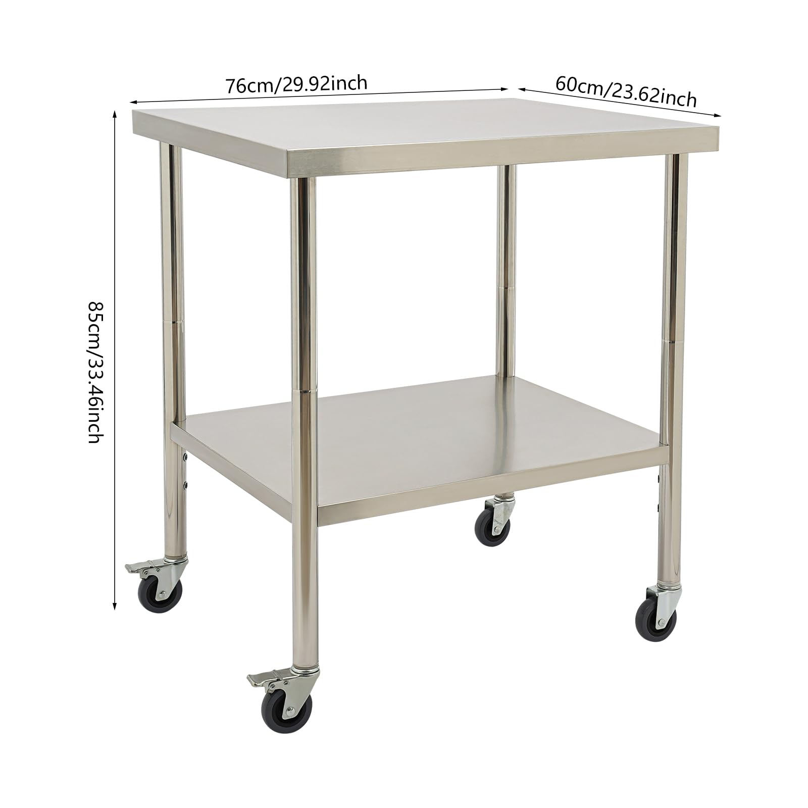 TiryyDrela tavolo lavoro cucina inox 76x60 cm 300 kg