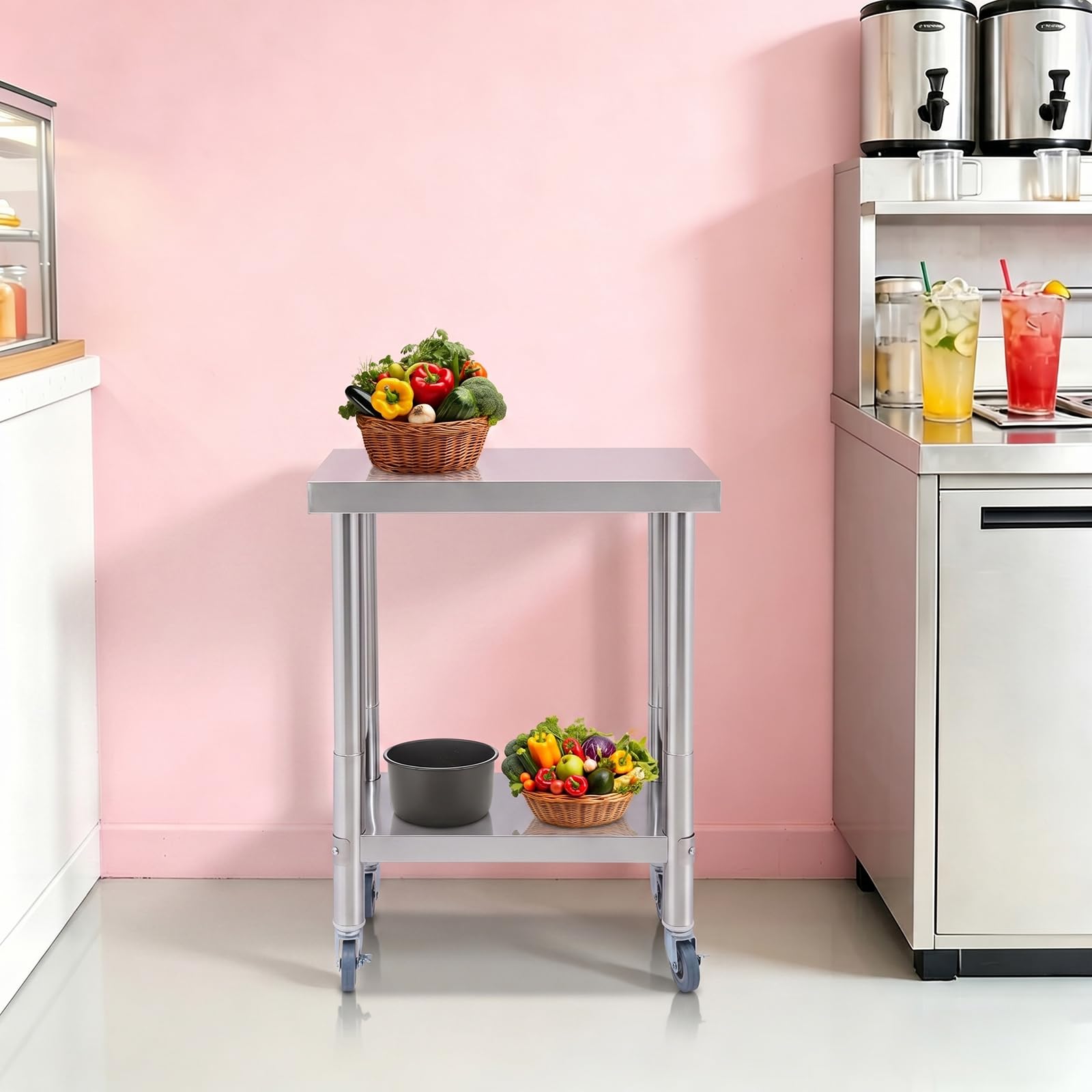 TiryyDrela tavolo lavoro cucina inox 60x45x85 cm 300 kg