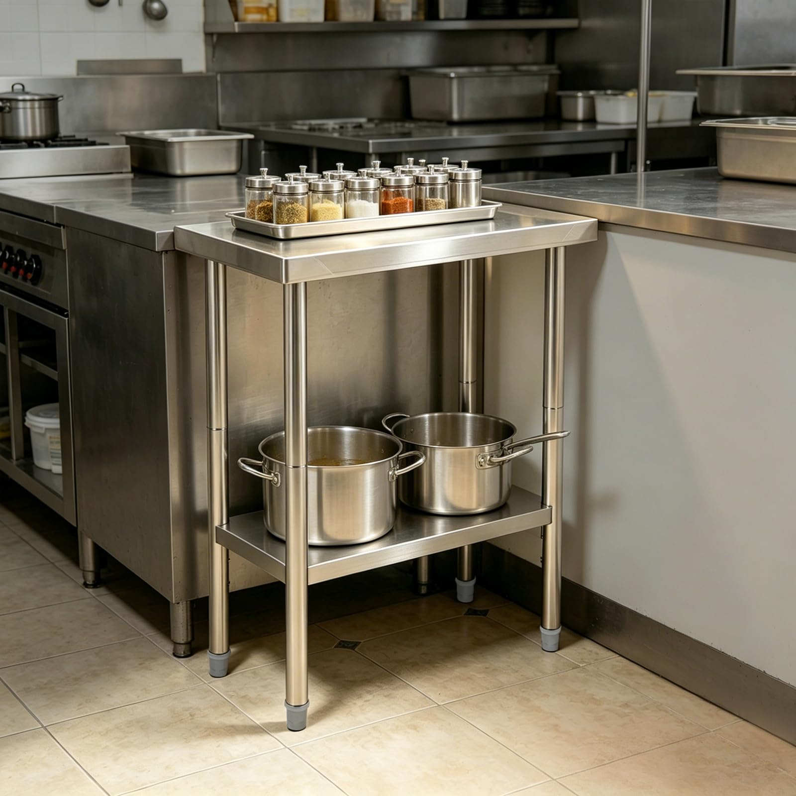 TiryyDrela tavolo lavoro cucina inox 60x30x85 cm 300 kg