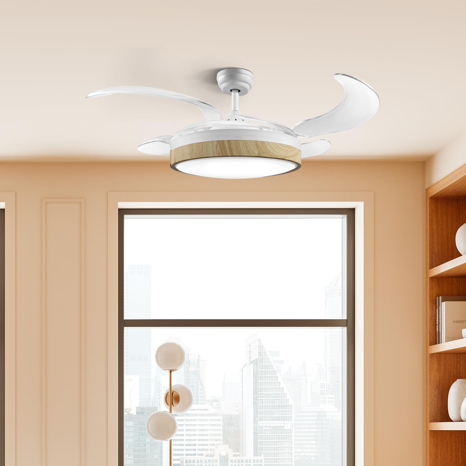 Ufesa Seoul Ventilatore da Soffitto Bianco/Legno 106 cm DC
