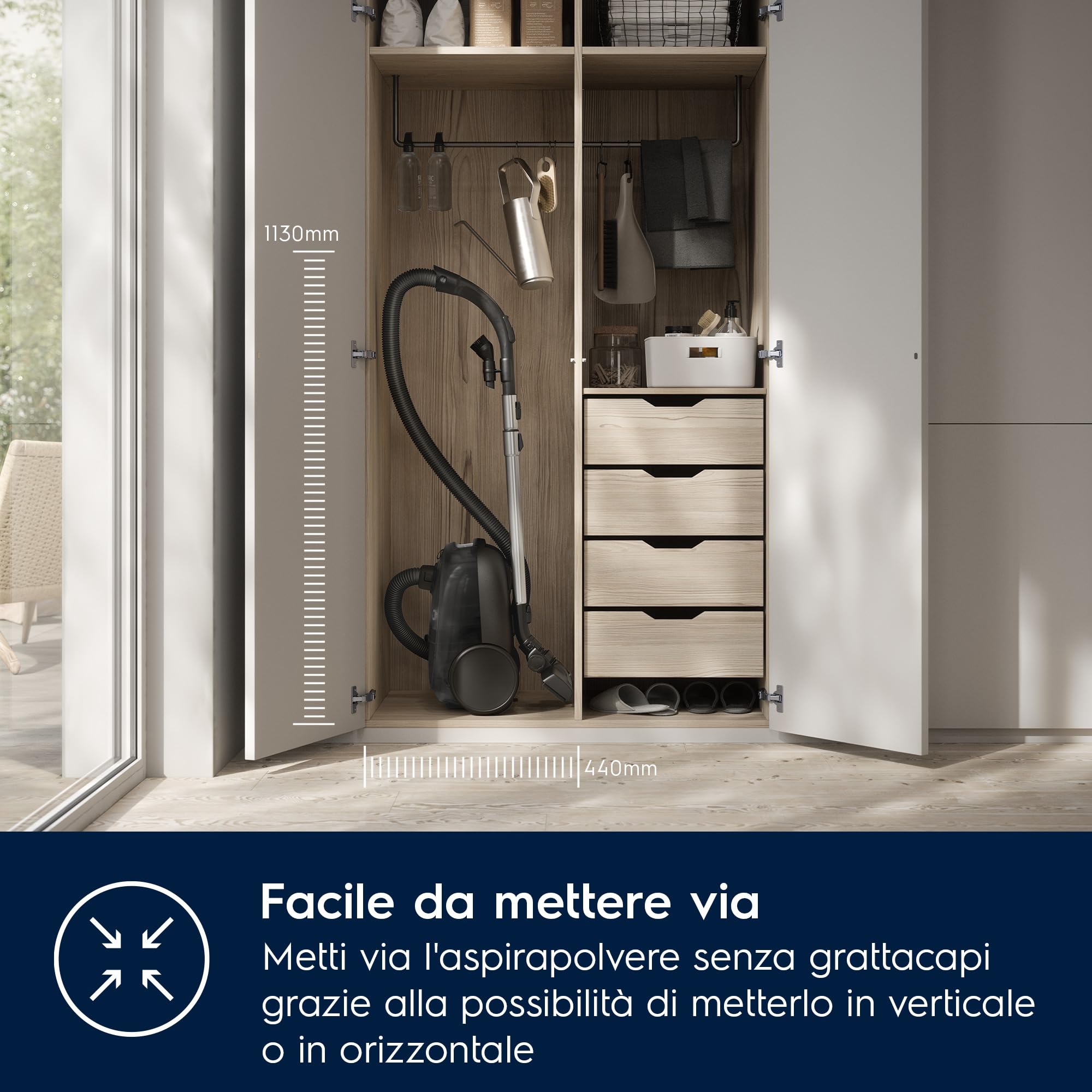 Electrolux EB61C3WBL aspirapolvere con sacco marrone noce