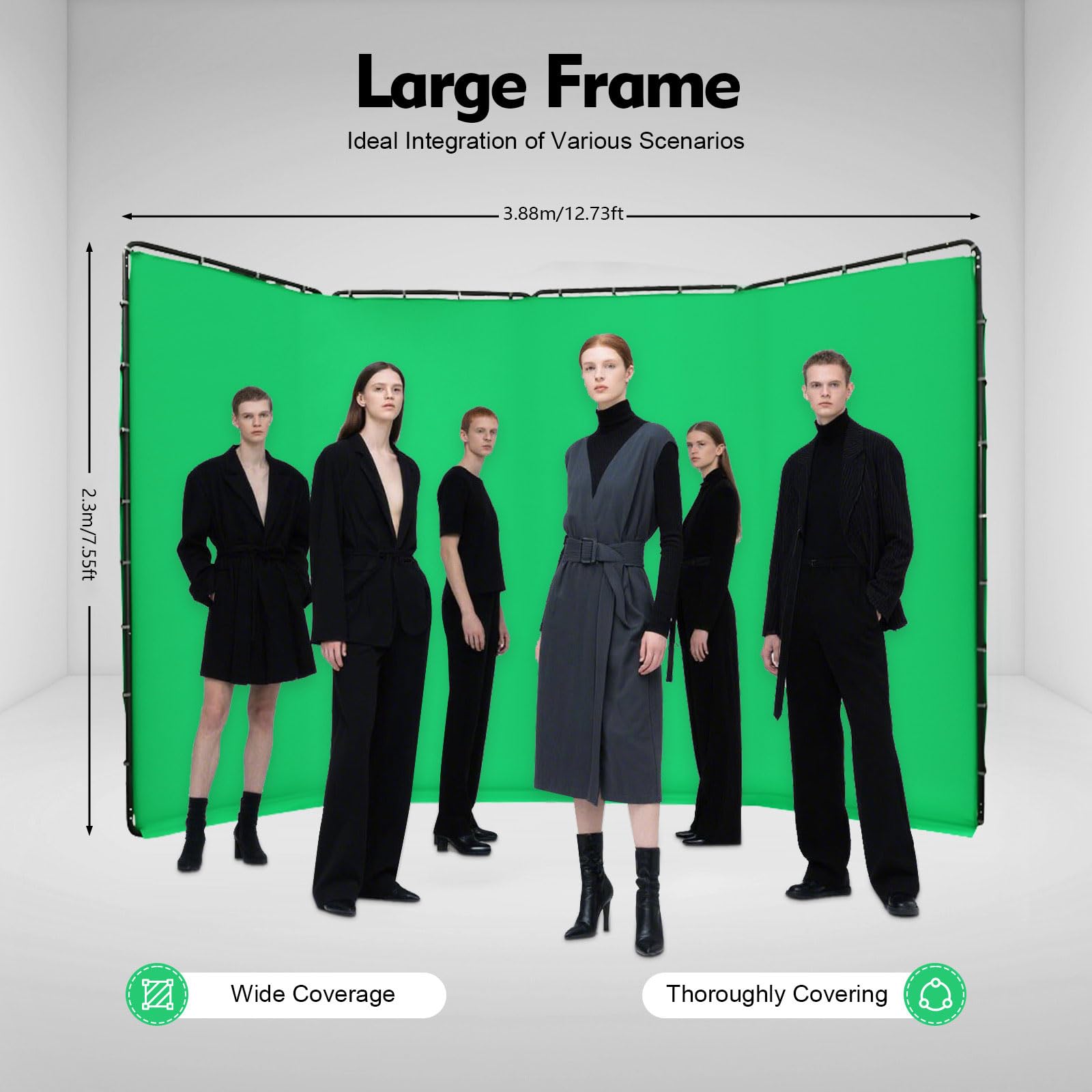 TiryyDrela Green Screen Sfondo Verde Fotografico Kit 4x2,4m