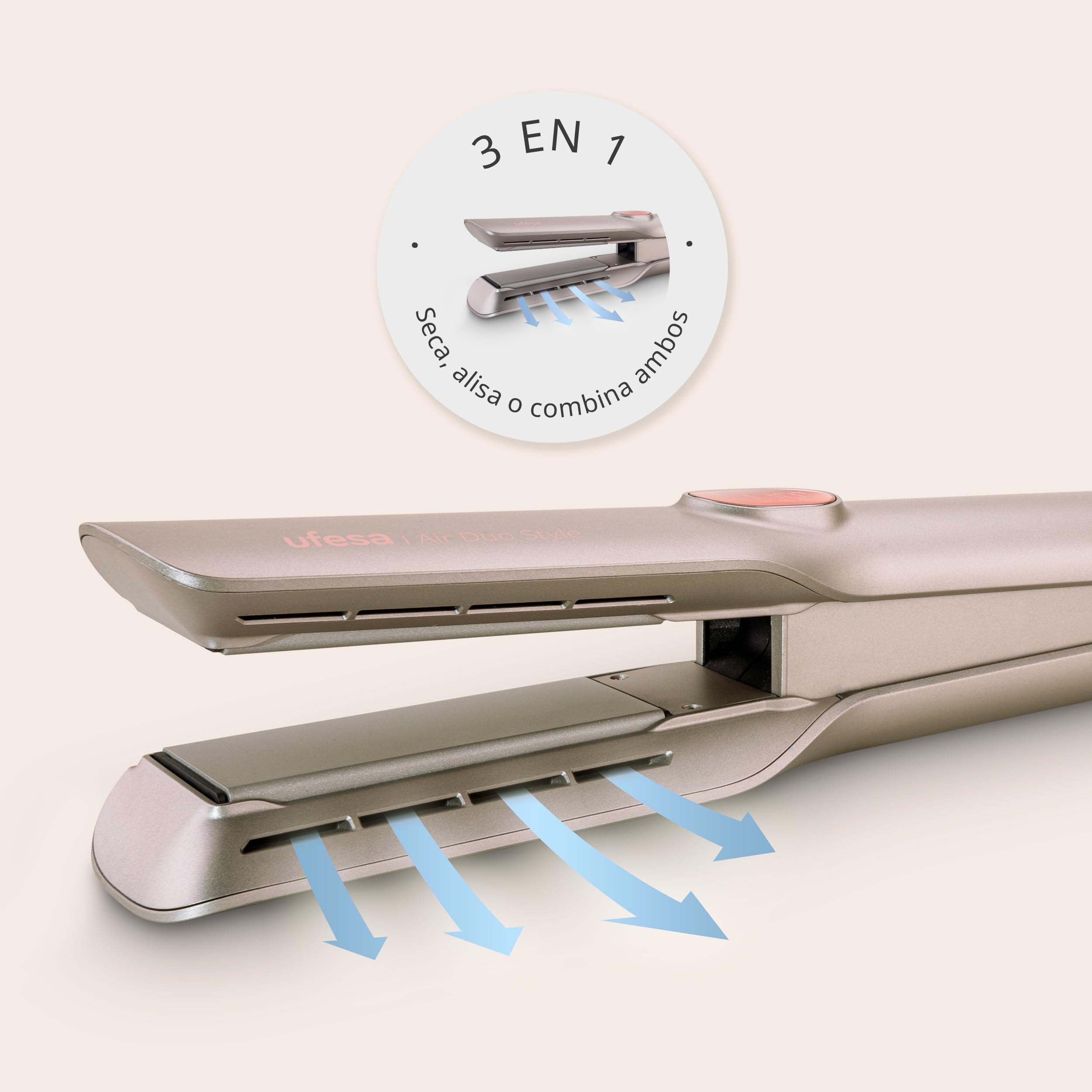 Ufesa Air Duo Style 3 in 1 piastra capelli ceramica