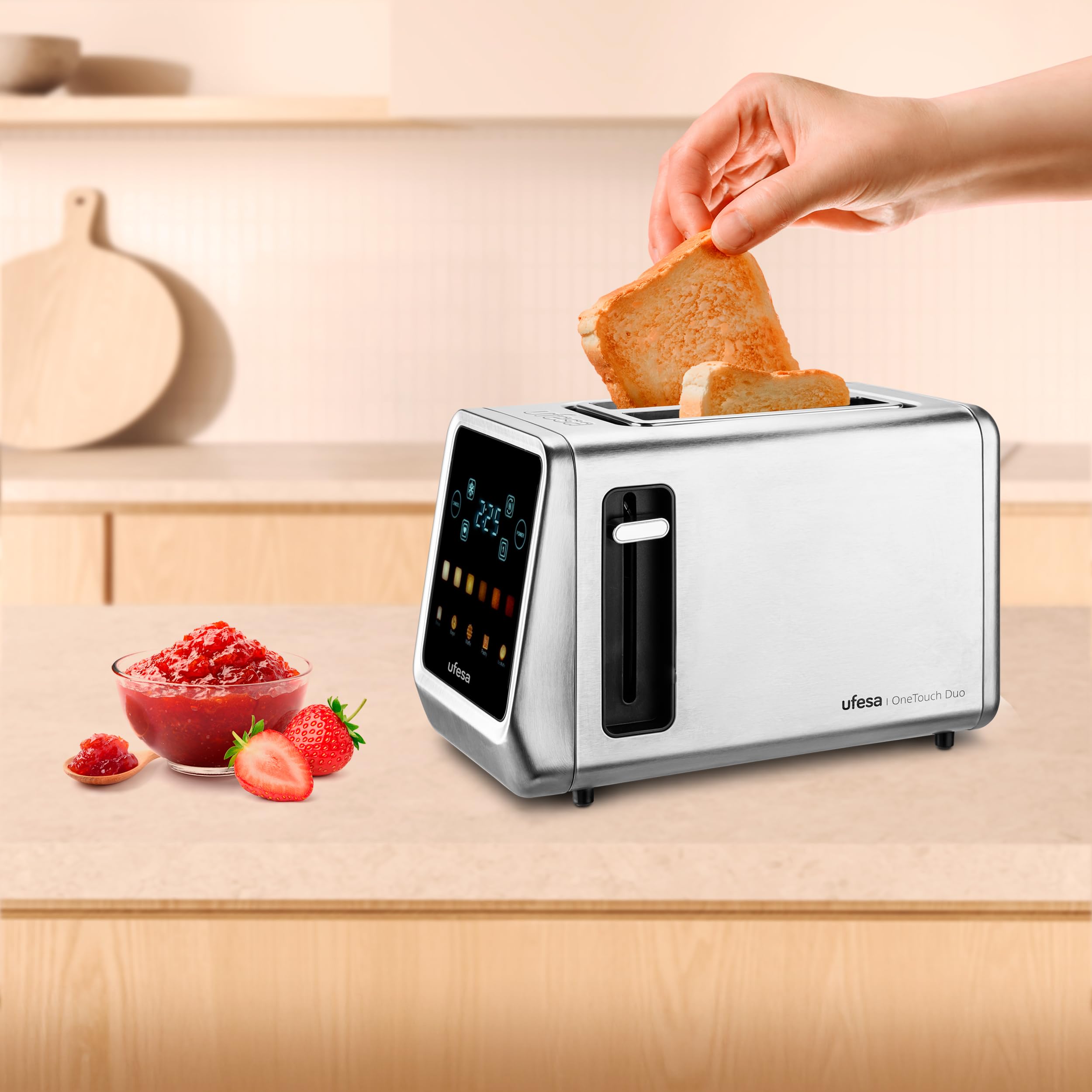 Ufesa One Touch Duo tostapane 2 fessure 6 livelli inox