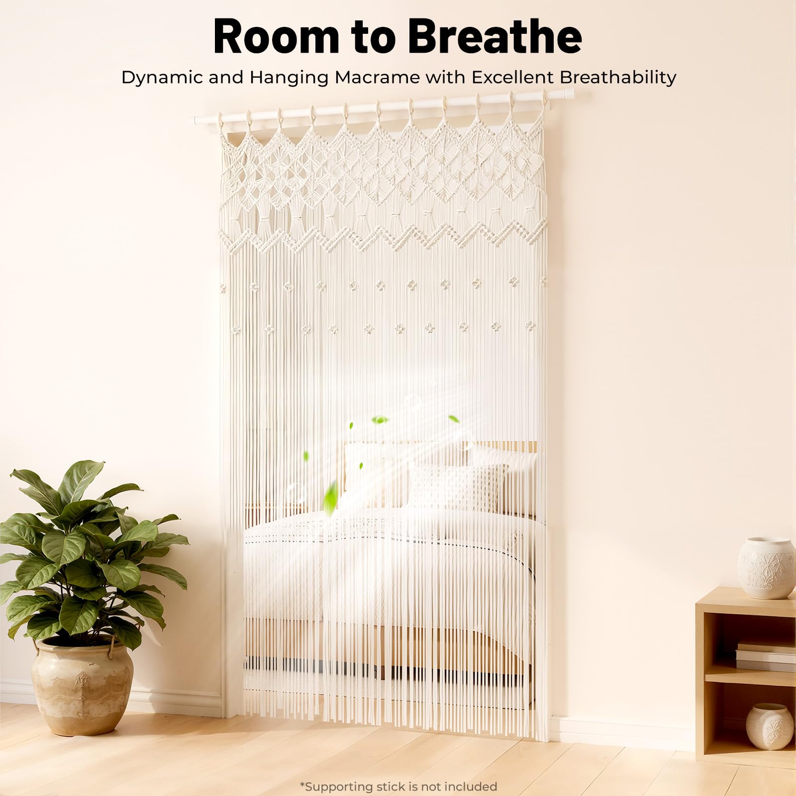 TiryyDrela Tenda Macramé Cotone Bianca 120x195 cm Boho