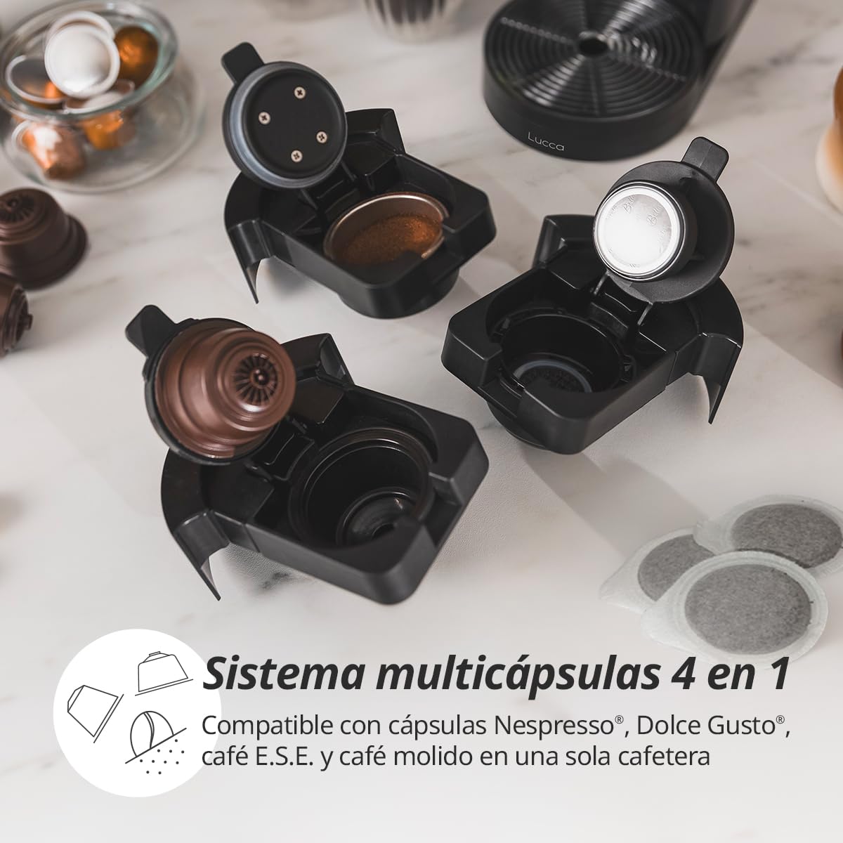 Ufesa Lucca macchina caffè multicapsula 4 in 1