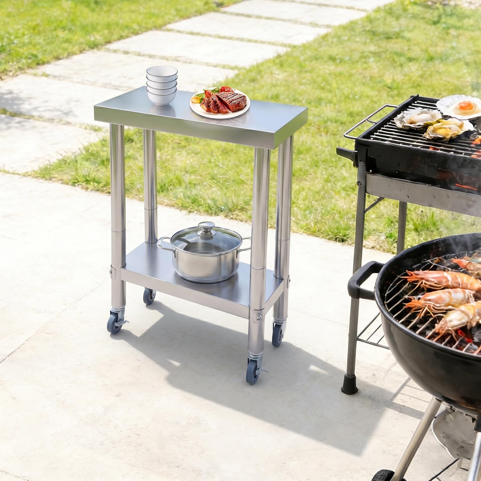 TiryyDrela tavolo lavoro cucina inox 60x45x85 cm 300 kg