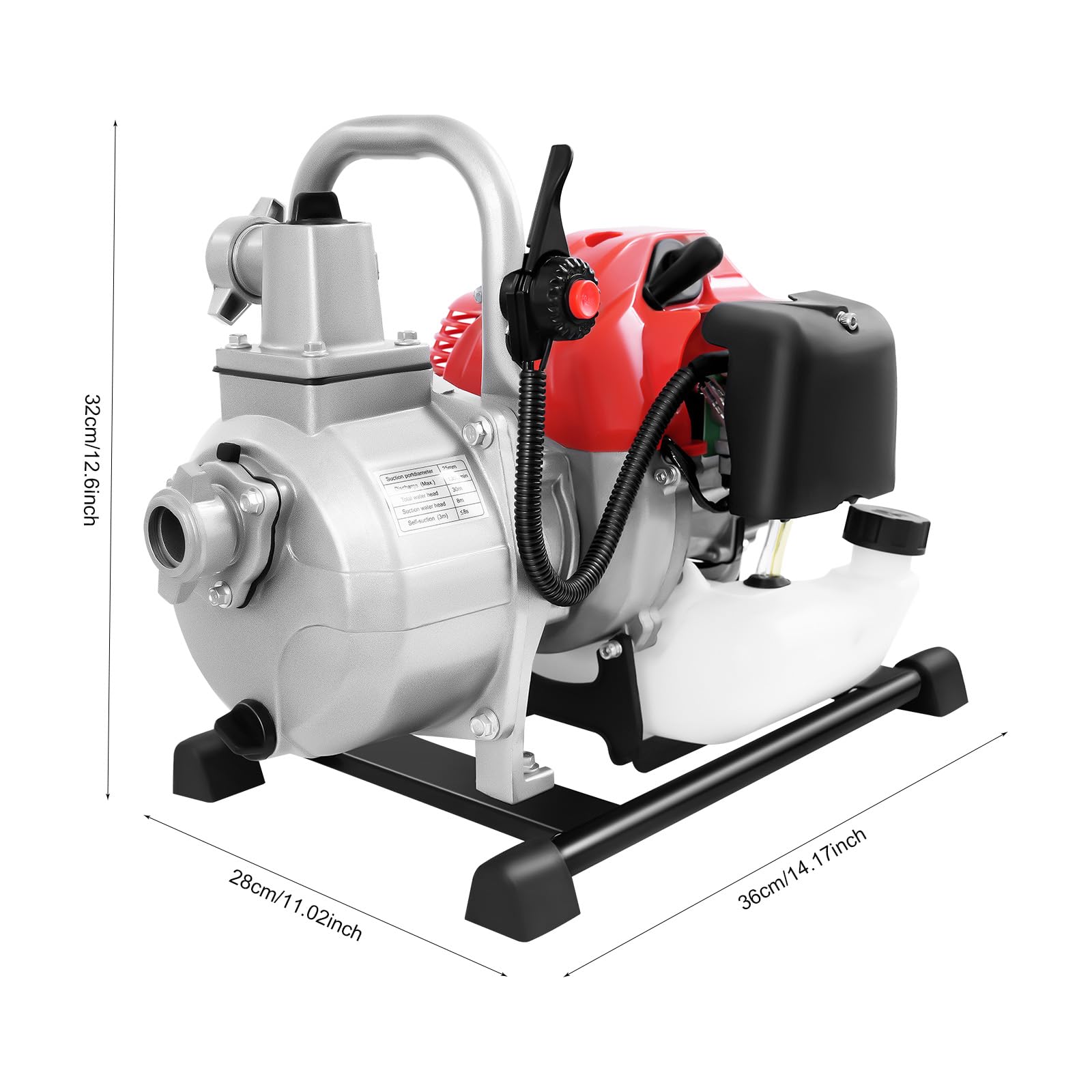 TiryyDrela Motopompa Benzina 43cc Pompa acqua 10 m3/h