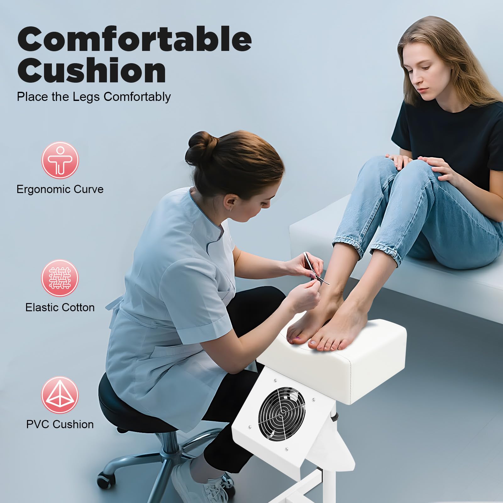 TiryyDrela Sedia Pedicure con Aspiratore 48-68 cm