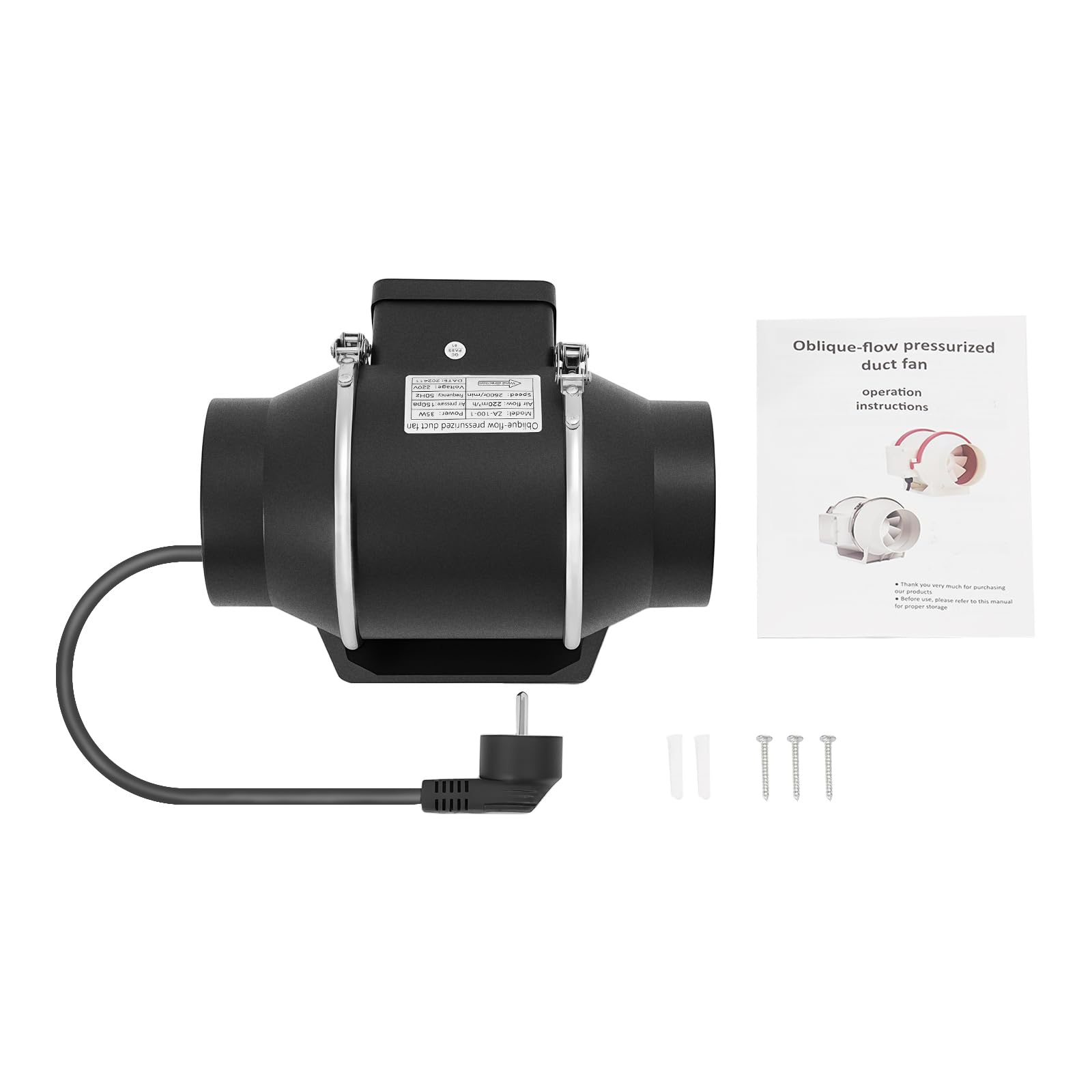 TiryyDrela Aspiratore 100 mm 220 m³/h con regolatore silenzioso