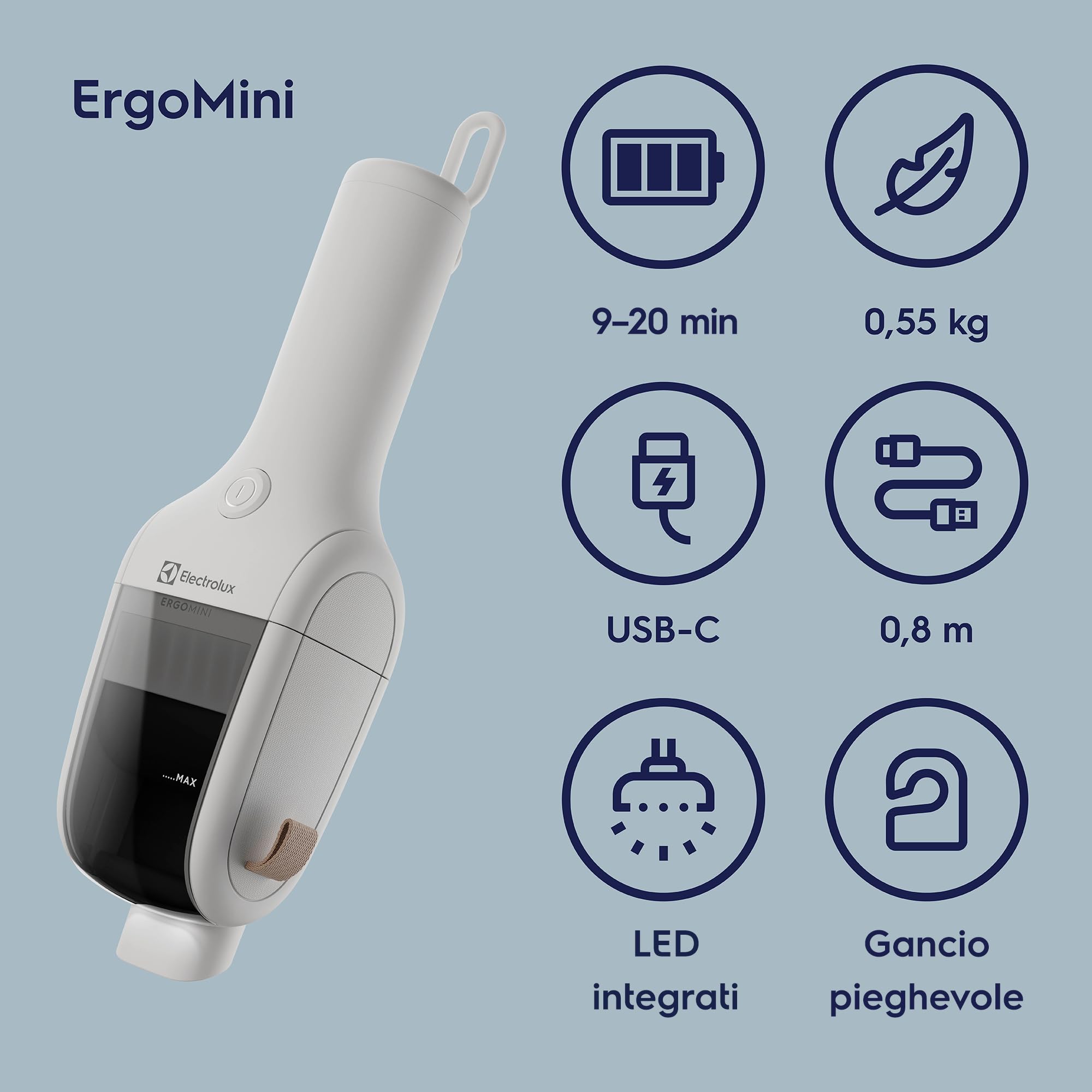 Electrolux ErgoMini EH1EM10SW aspirapolvere portatile