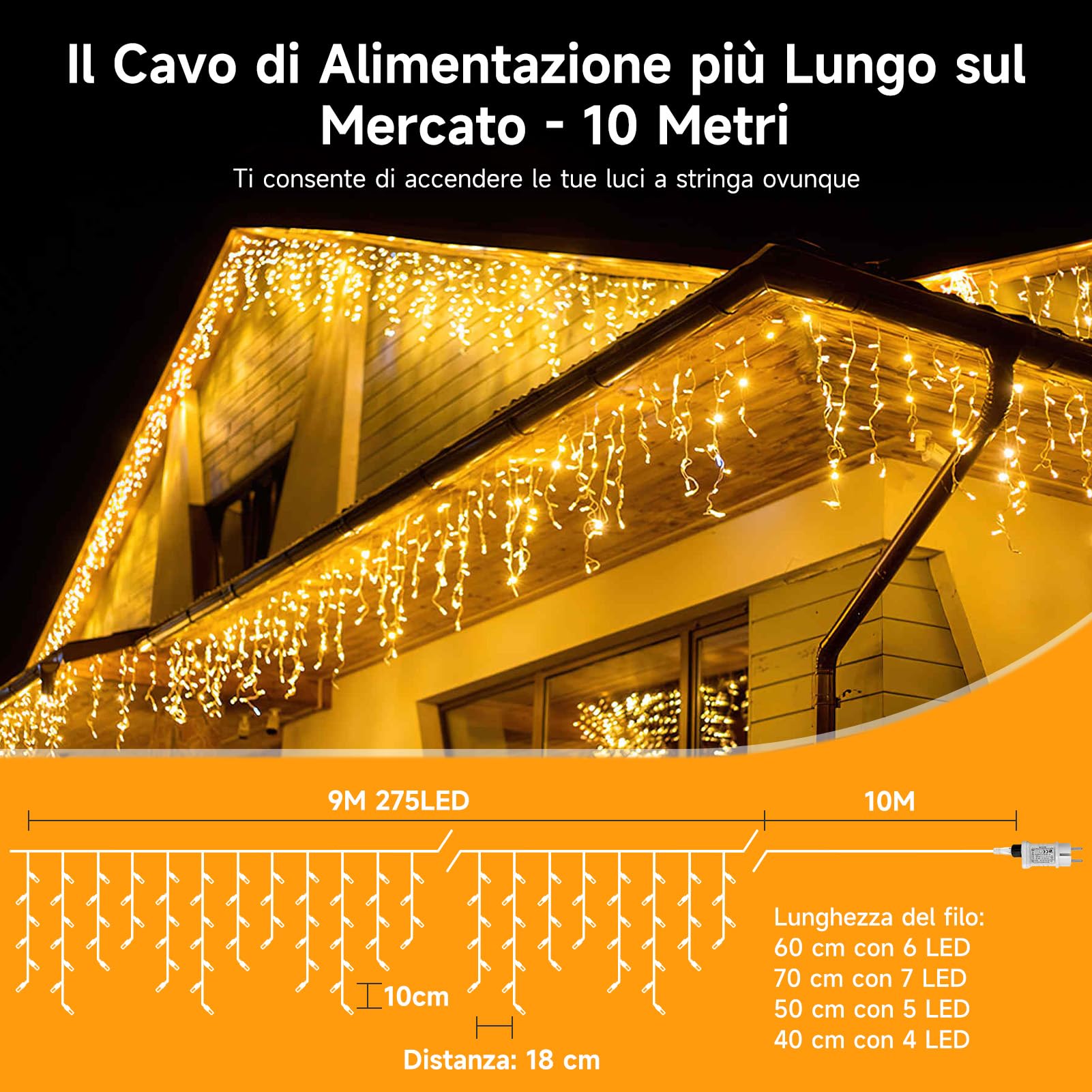 WOWDSGN 9M 275LED catena luminosa esterno 9 m timer