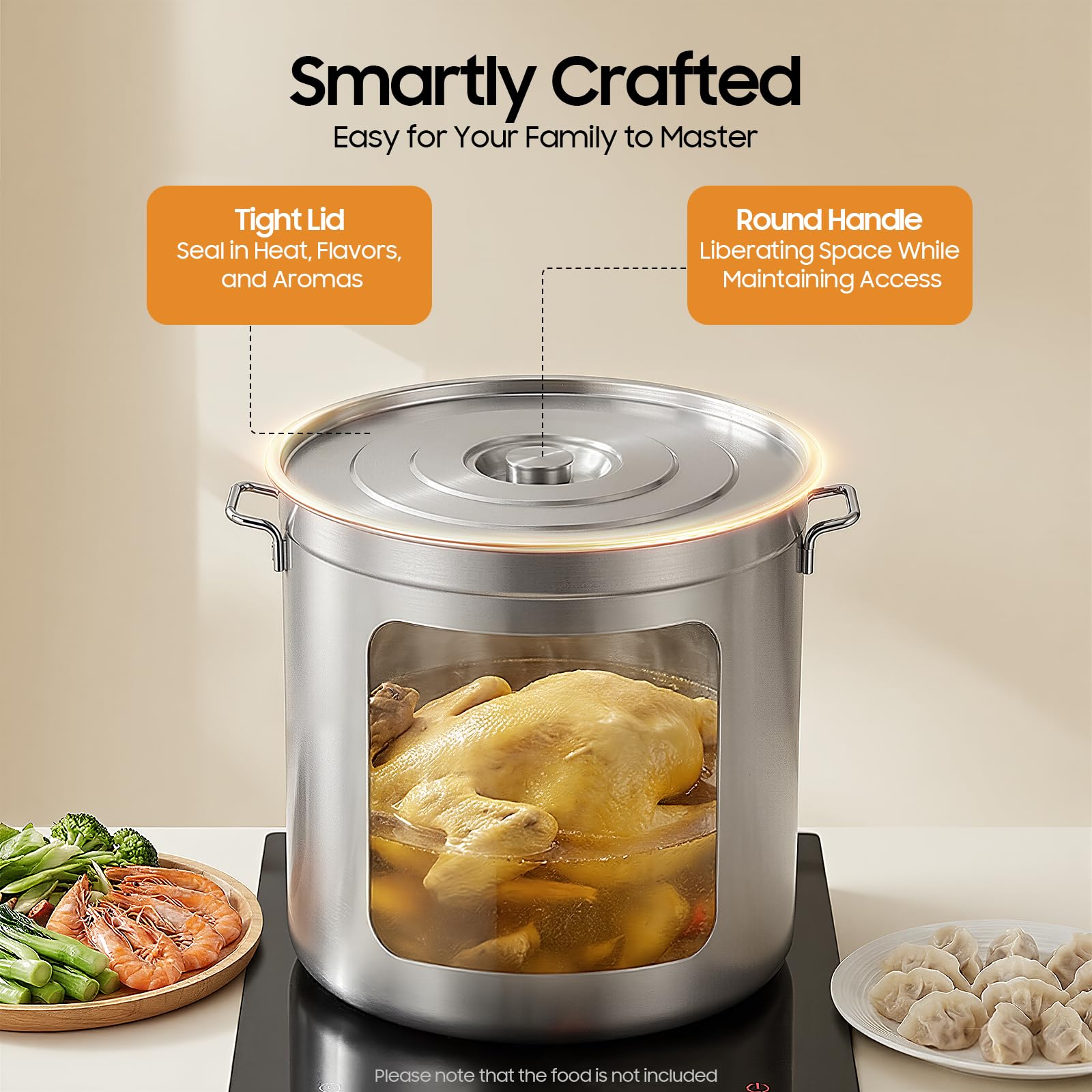 TiryyDrela pentola inox 50 L con cestello e coperchio