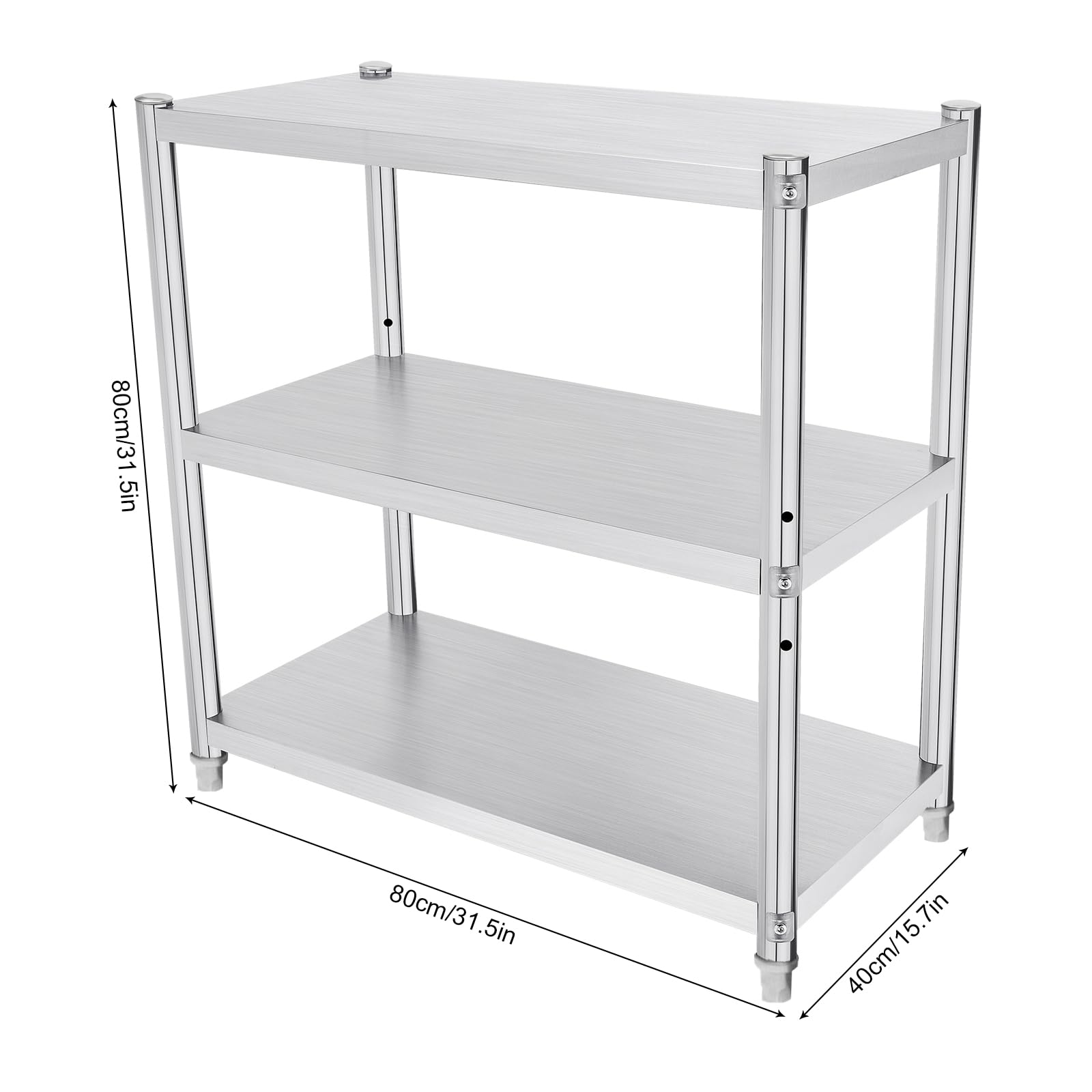 TiryyDrela Scaffale cucina 3 ripiani acciaio inox regolabile