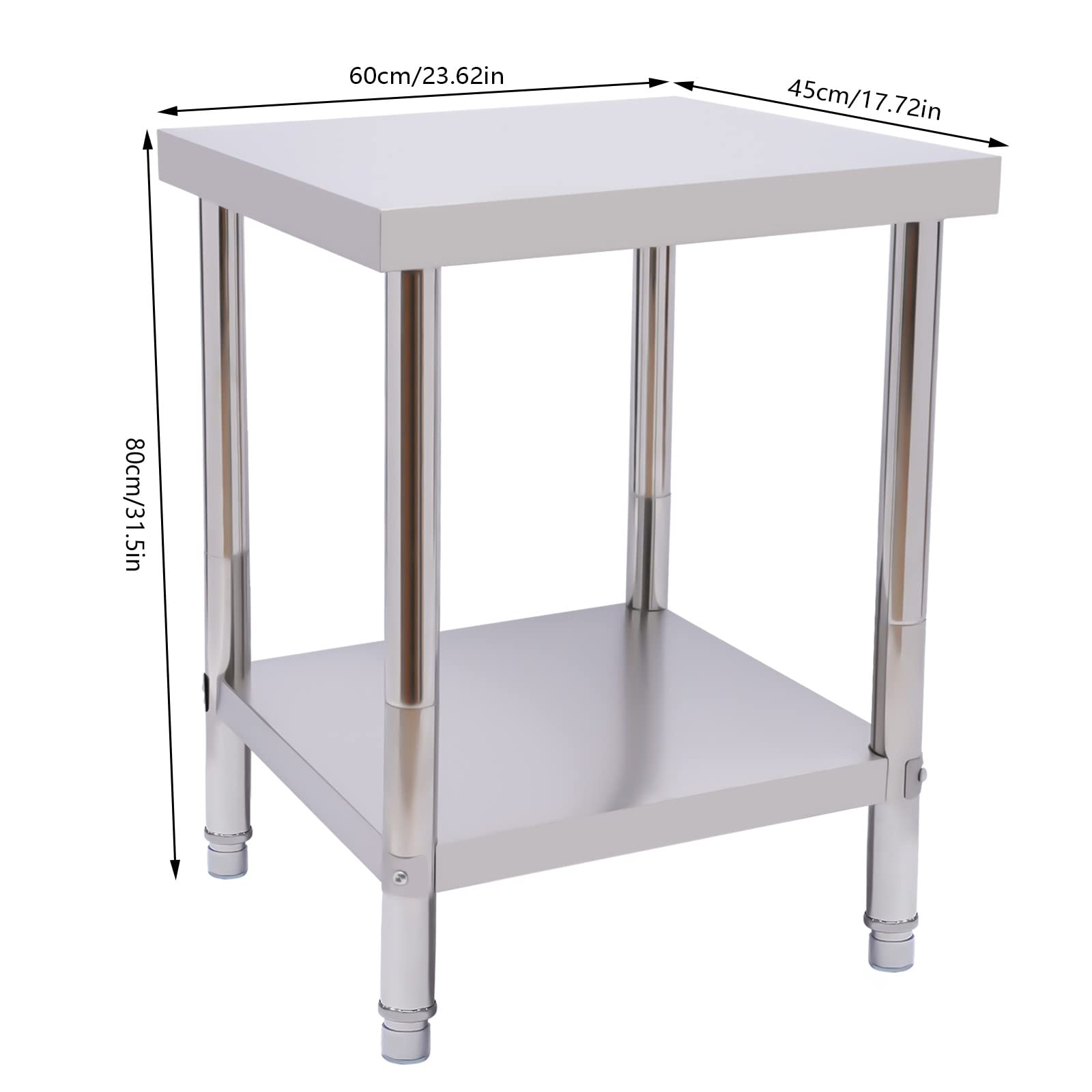 TiryyDrela Tavolo Lavoro Inox 61x46x79cm Portata 400kg