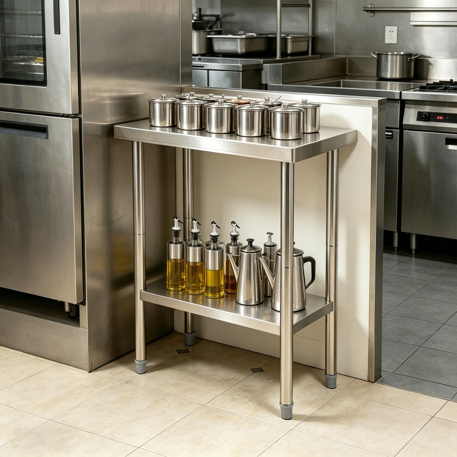 TiryyDrela tavolo lavoro cucina inox 60x30x85 cm 300 kg