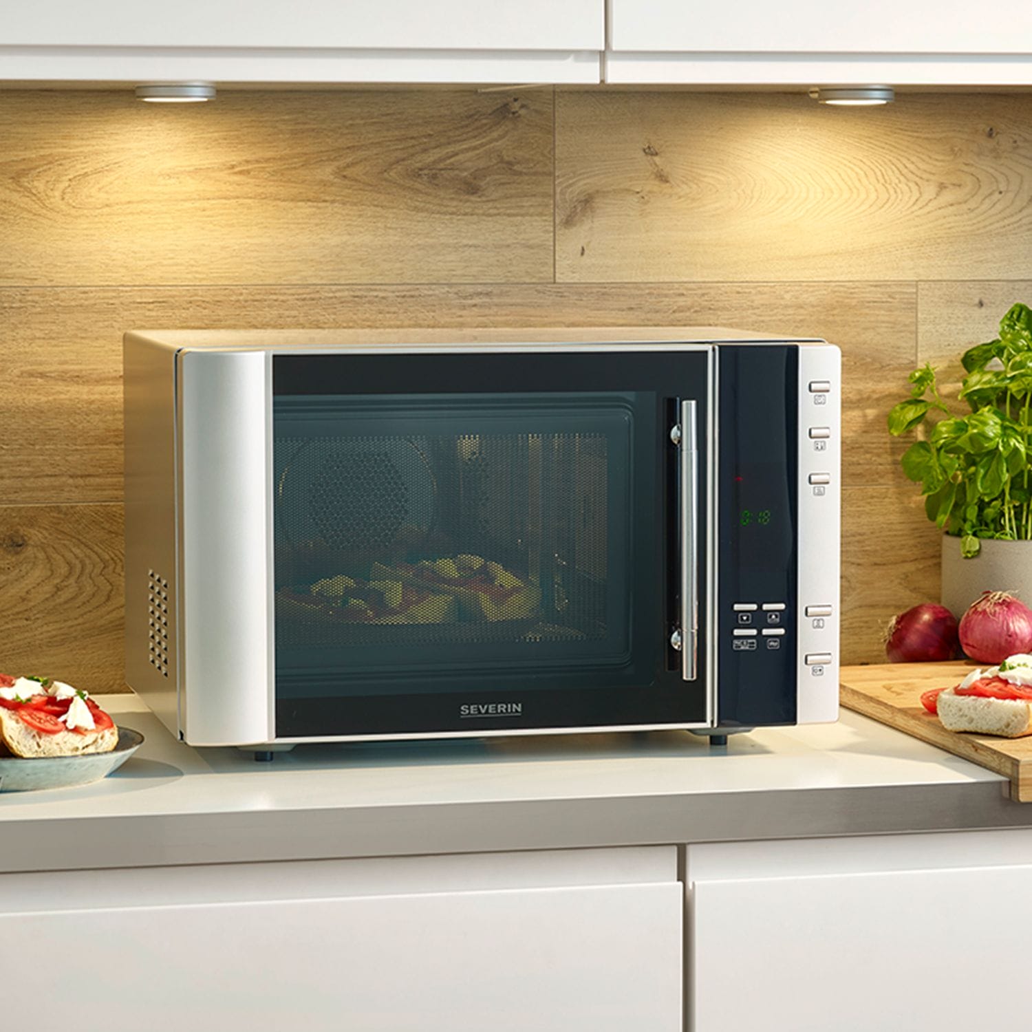 SEVO microonde combinato grill ventilato acciaio inox