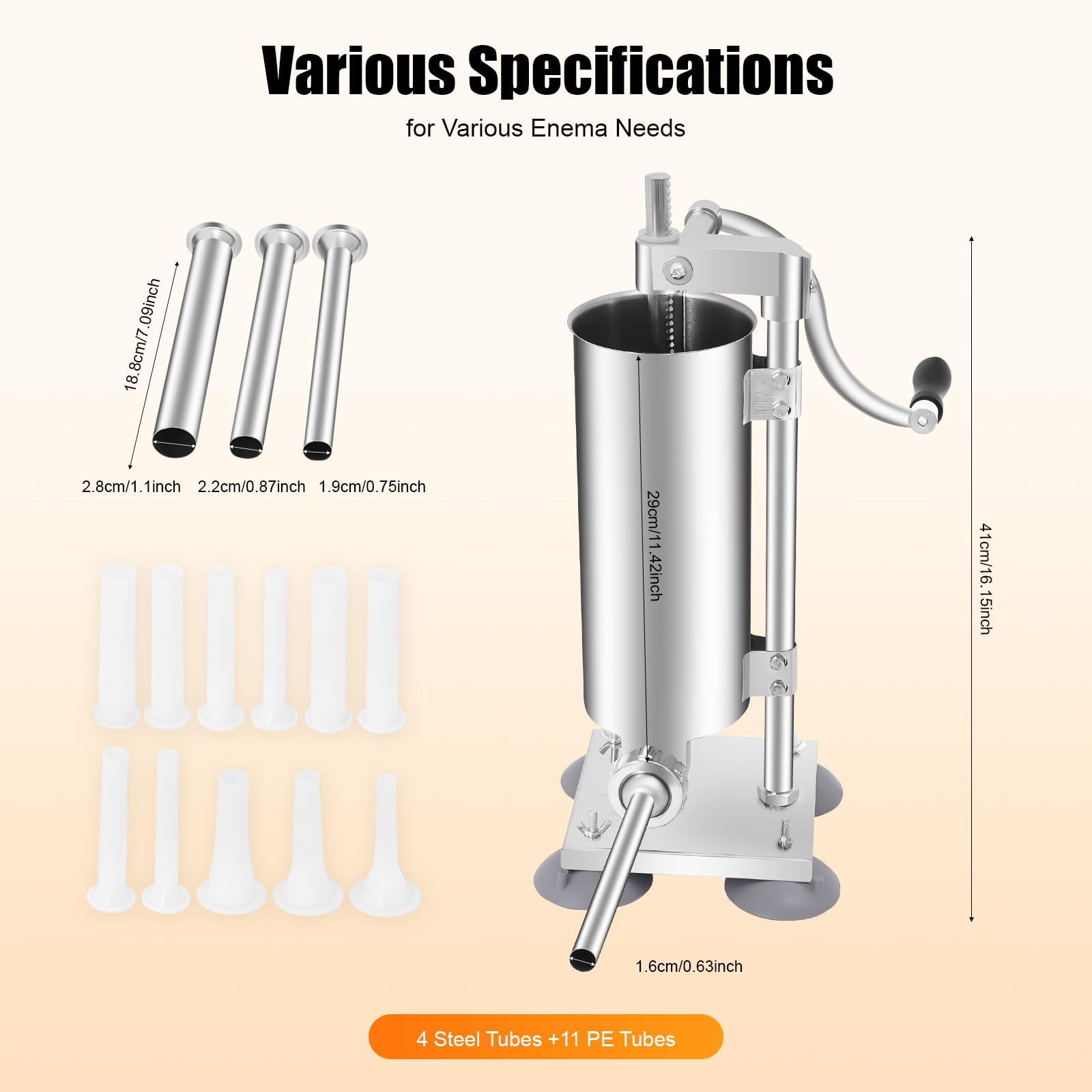 TiryyDrela Insaccatrice Manuale 3L Verticale Inox 7 Imbuti