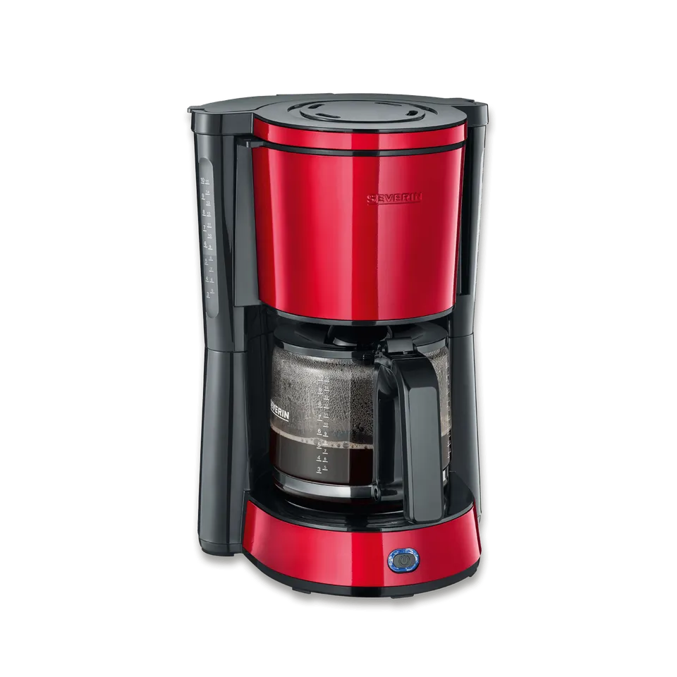 SEVO macchina caffe filtro 10 tazze rosso inox