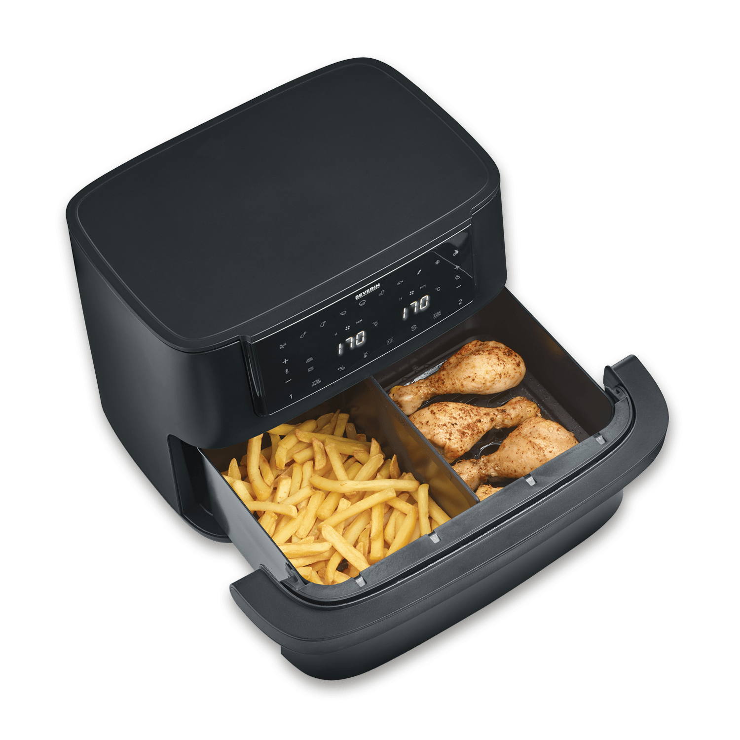 SEVO Black Line Flex Friggitrice ad Aria Calda Doppia Zona