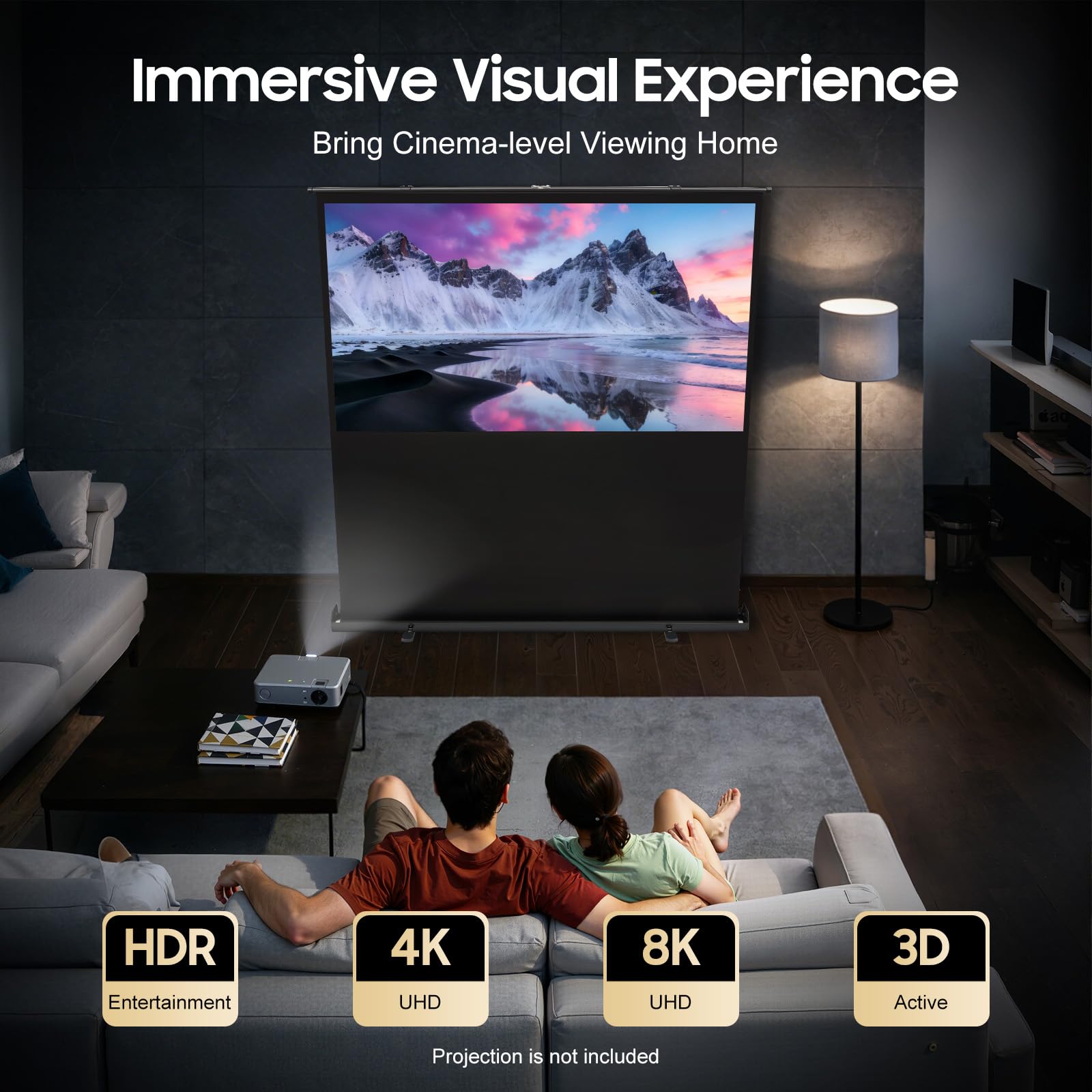 TiryyDrela Schermo Proiezione 80 Pollici con Treppiede 4K