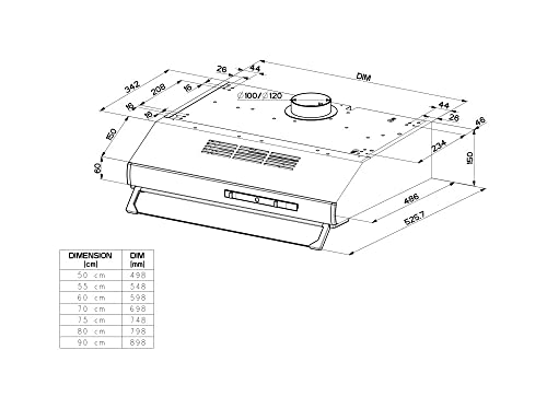 Faber 2740 SRM cappa sottopensile 60 cm 380 m3/h
