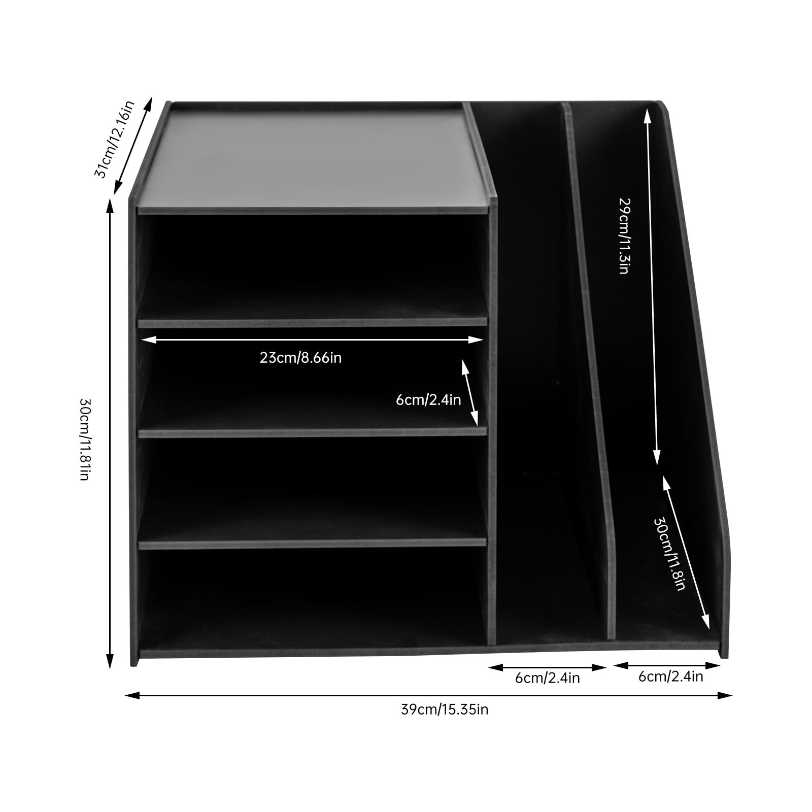 TiryyDrela organizer scrivania A4 6 livelli PVC 39x31x30 cm
