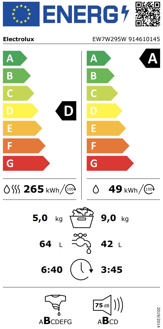 Electrolux PerfectCare 700 EW7W295W lavasciuga 9 kg classe D