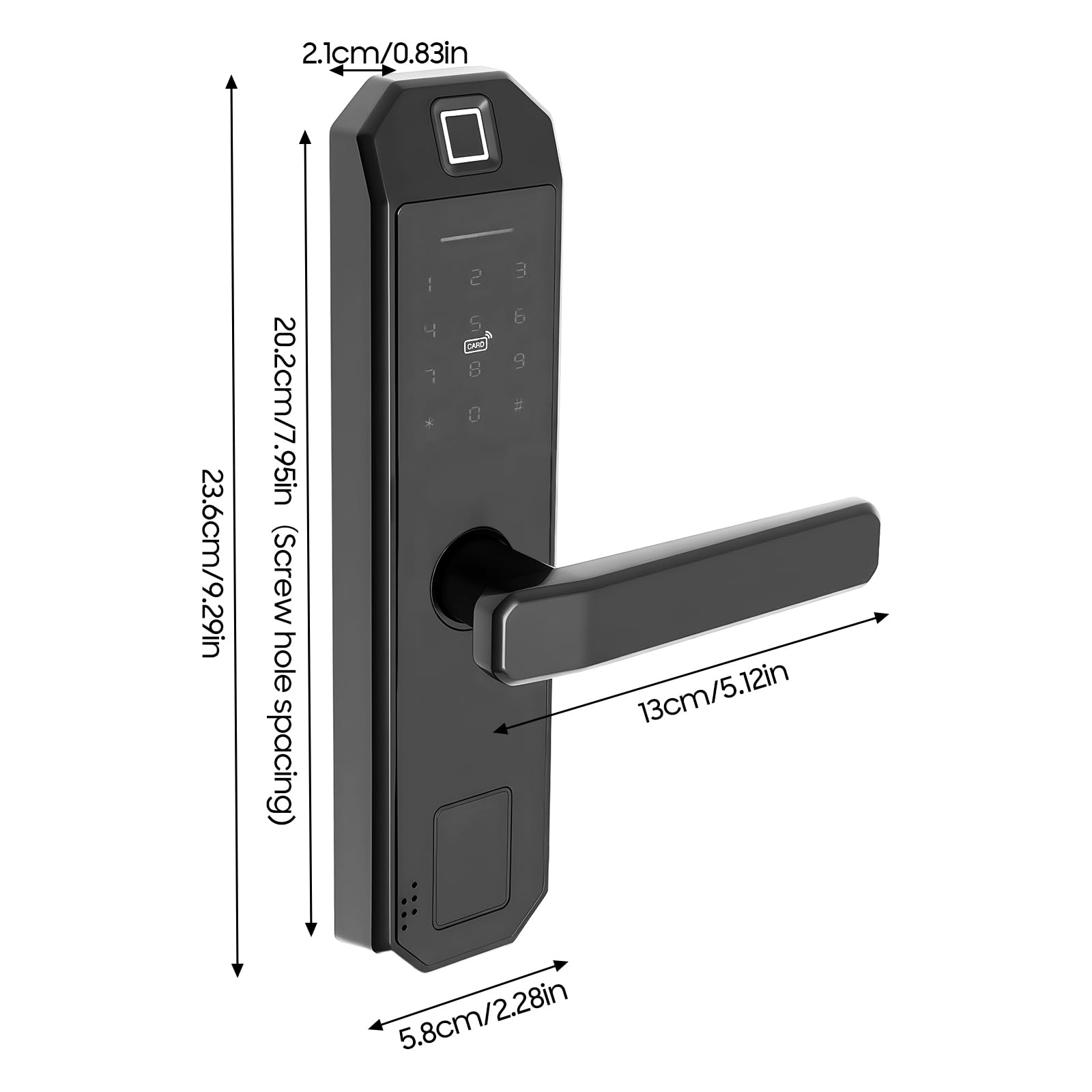 TiryyDrela serratura smart impronta e tastiera nera zinco