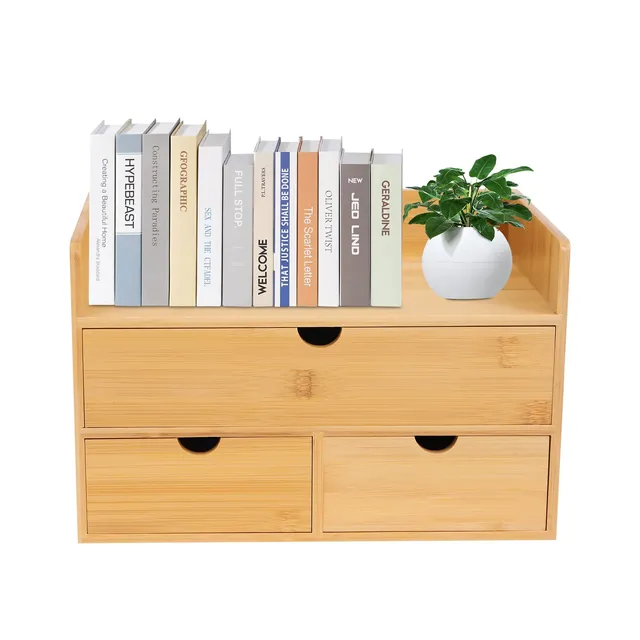 TiryyDrela organizer scrivania bambù 3 cassetti naturale