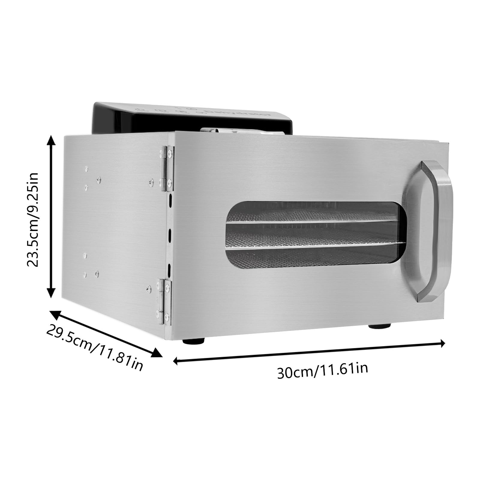 TiryyDrela Essiccatore Elettrico 6 Vassoi Inox Argento