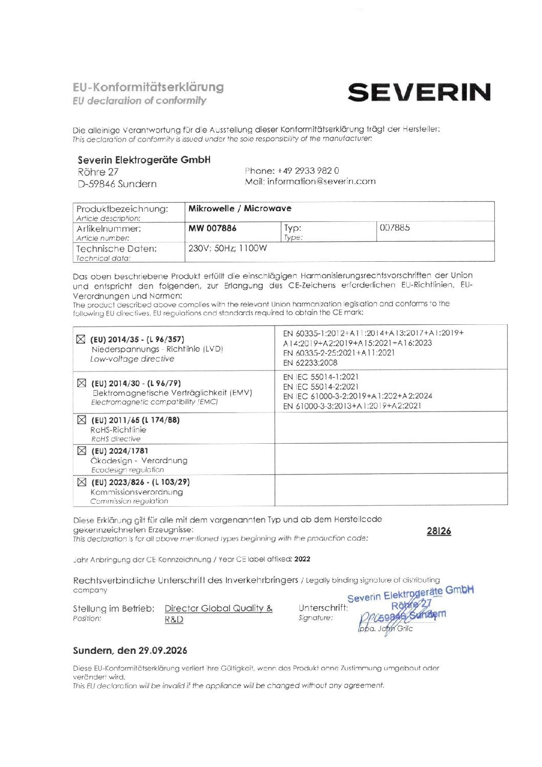 SEVO microonde solo 17 L 6 livelli scongelamento