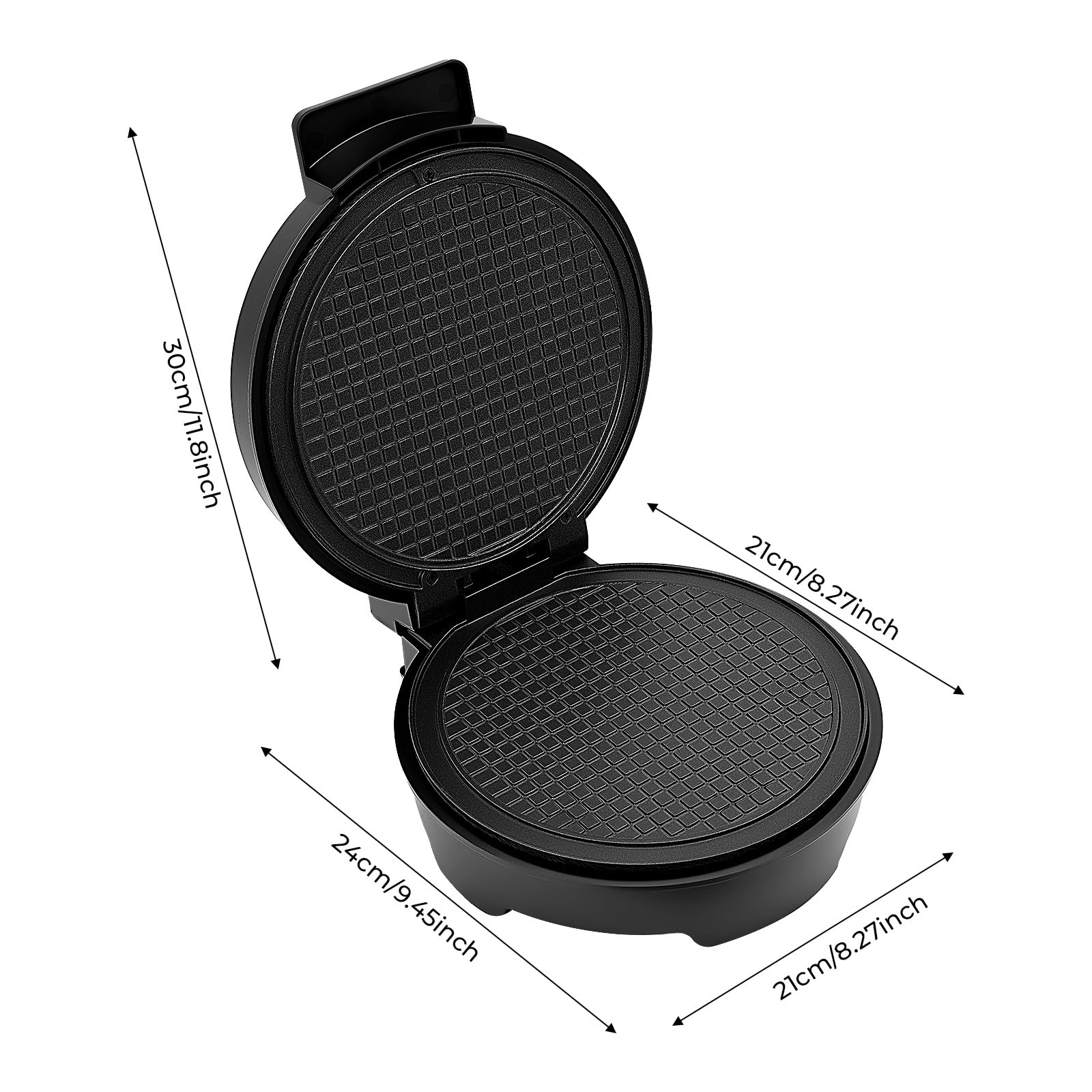 TiryyDrela piastra per waffle e coni 1200W 20 cm antiaderente
