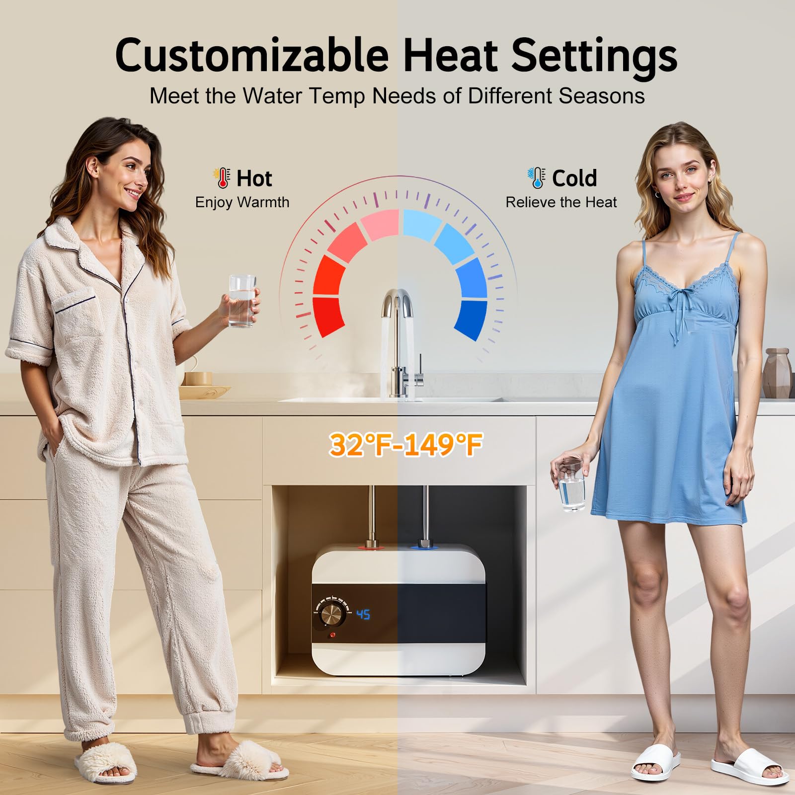 TiryyDrela Scaldabagno Elettrico 6L 1500W 0-65°C