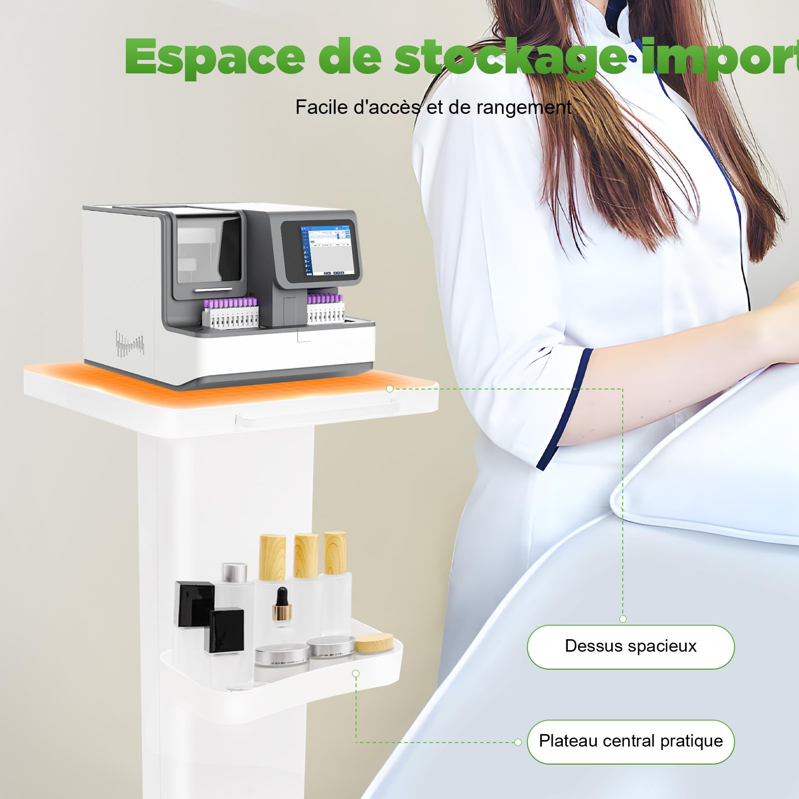TiryyDrela Carrello Estetista con Ruote Bianco Professionale