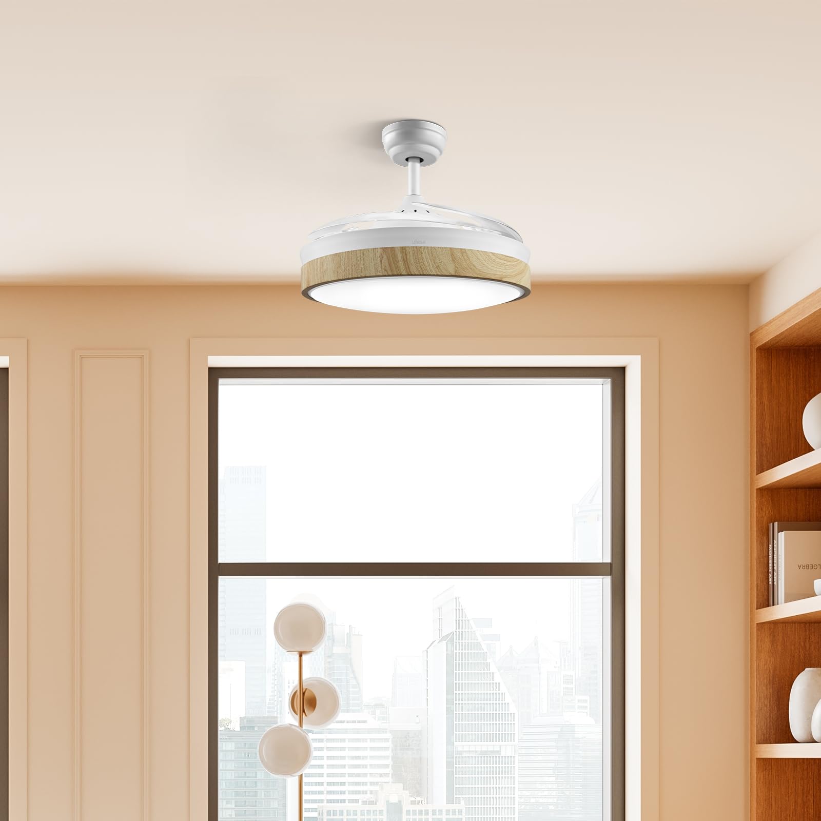 Ufesa Seoul Ventilatore da Soffitto Bianco/Legno 106 cm DC