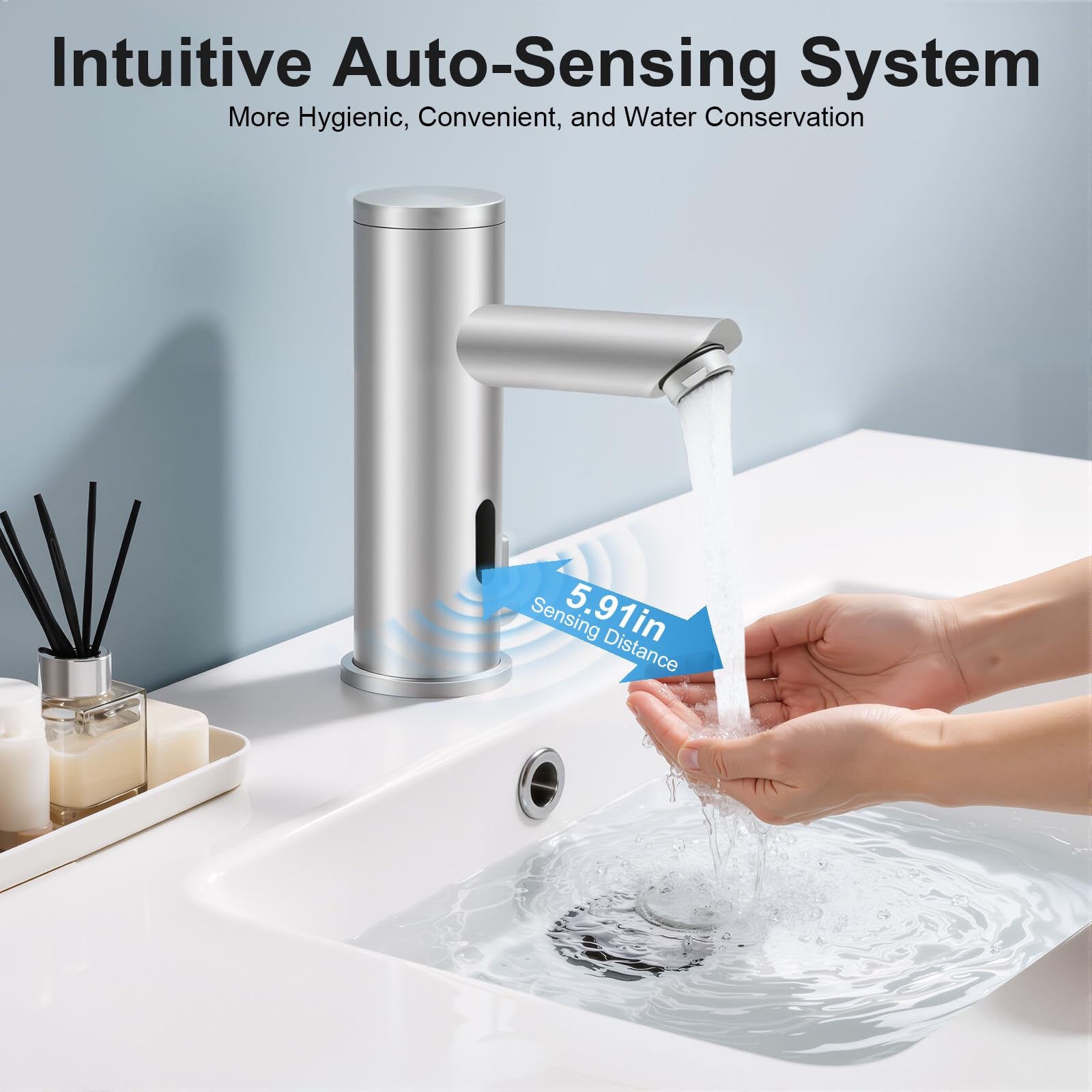 TiryyDrela rubinetto lavabo automatico infrarossi 18,1 cm